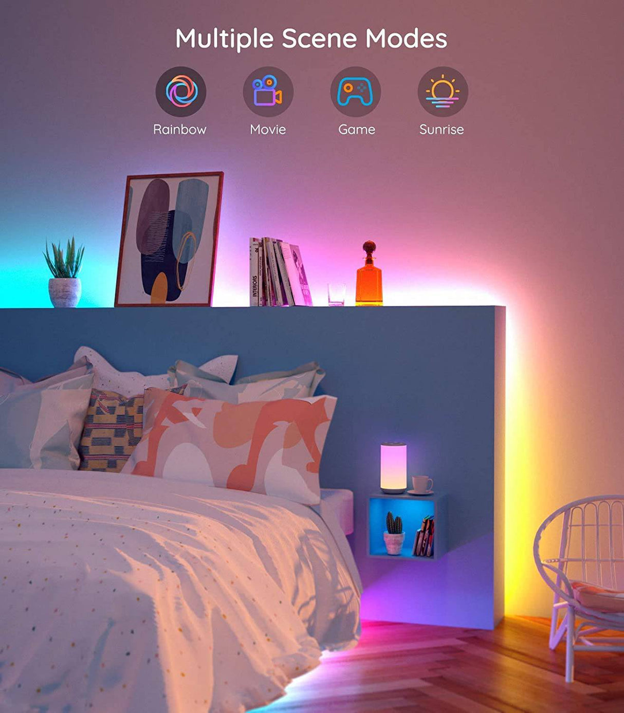 Govee Tira de luces LED RGBIC de 16.4 pies, control segmentado de luces LED que cambian de color WiFi, funciona con Alexa y Google Assistant, luces LED de música para dormitorio, cocina, fiesta de Navidad - DIGVICE MX