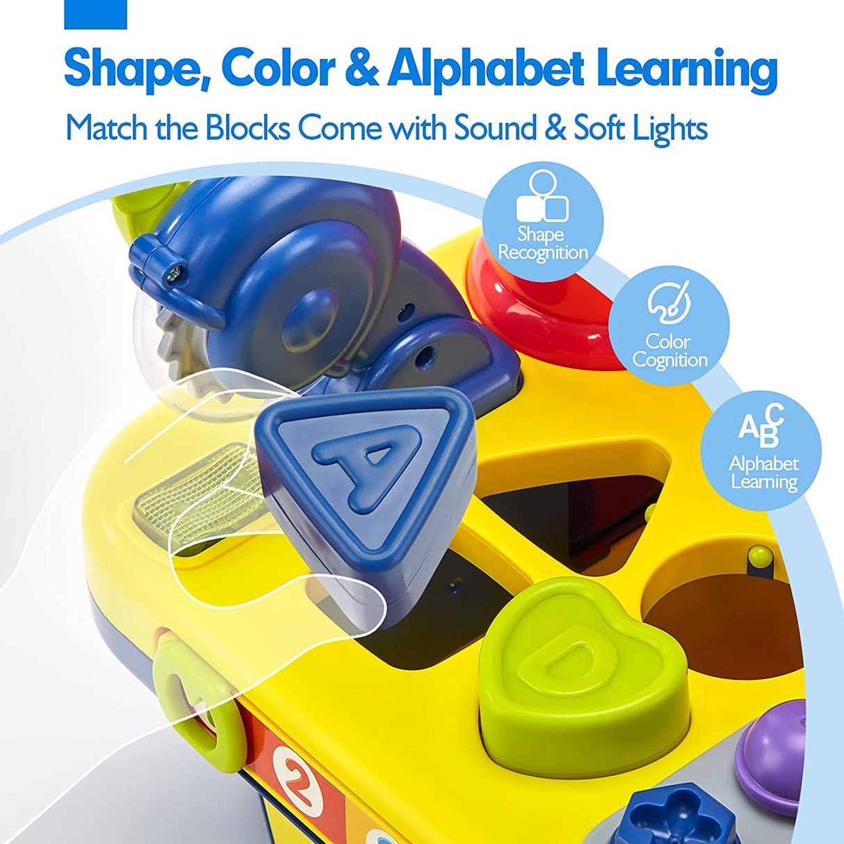 Hahaland Juguetes para niños de 1 año de edad, regalo para niña, banco de trabajo multifuncional con luz musical - 907