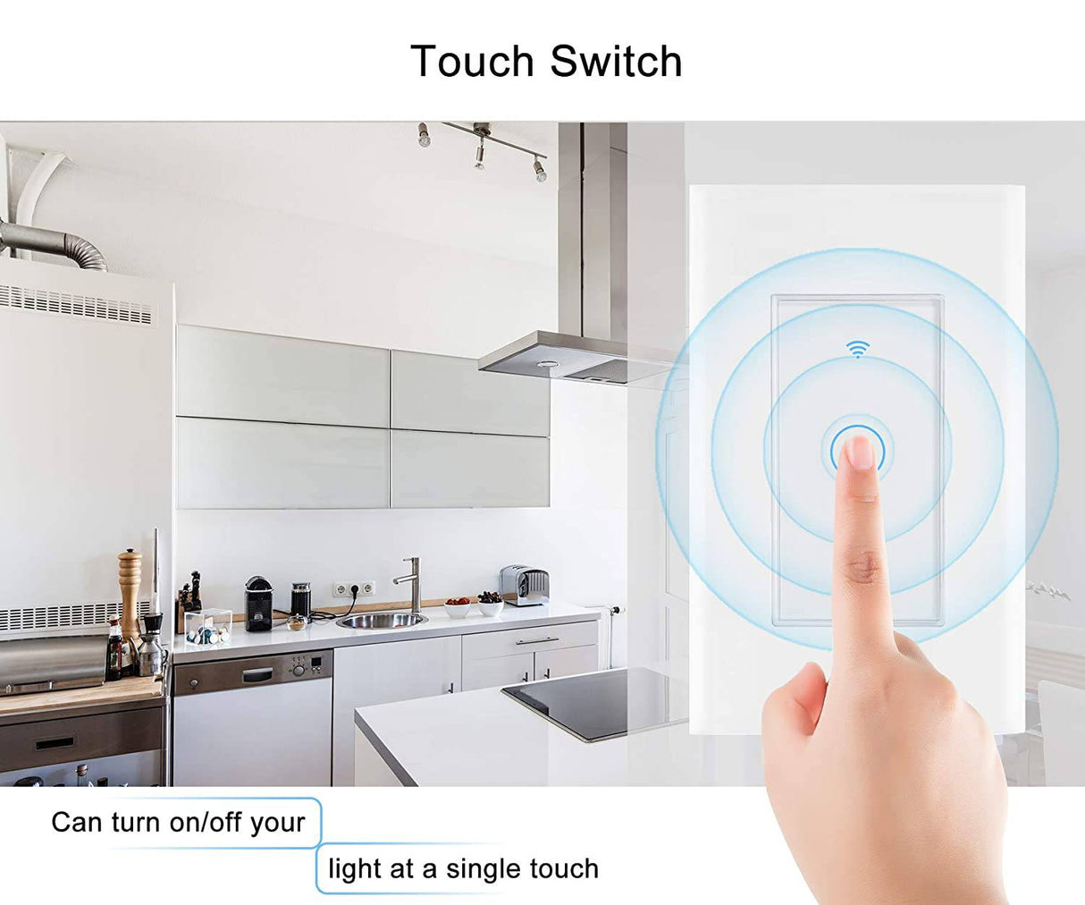 SLOSON Interruptores WiFi inteligentes para luces en la pared 2,4 Ghz 1 vía Compatible con Alexa, Google Home e IFTTT, necesita cable neutro, no requiere concentrador - DIGVICE MX