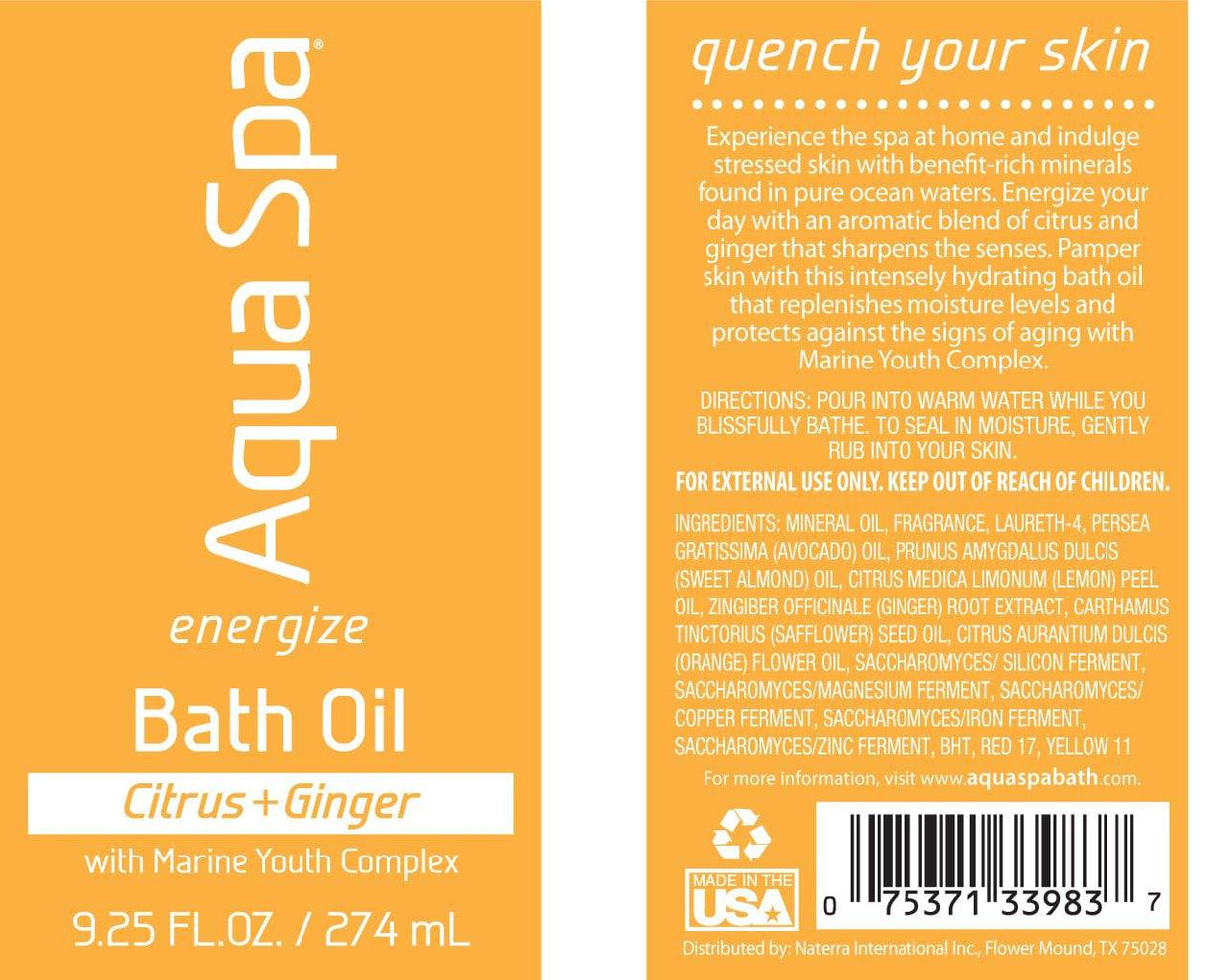 Aqua Spa Energize Aceite de baño, 9.25 onzas líquidas