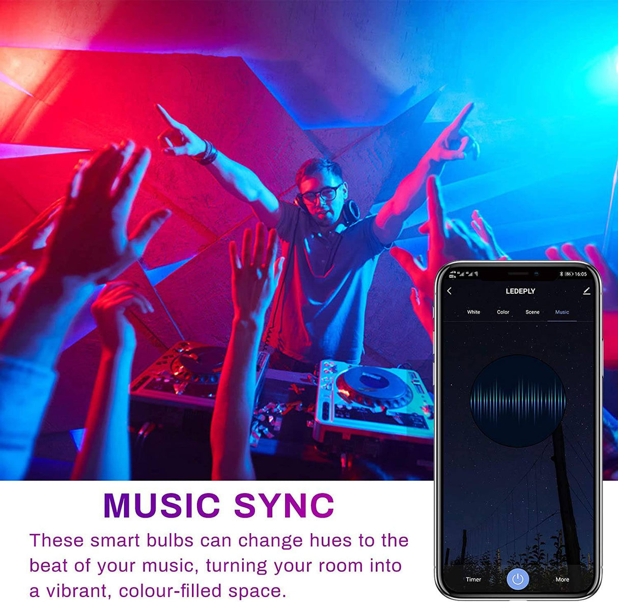 LEDEPLY - 5 W = 40 W, bombilla inteligente A15, compatible con Alexa, Google Home, E26, cambio de color, bombillas LED WiFi regulables, no requiere concentrador, 1 paquete, - DIGVICE MX