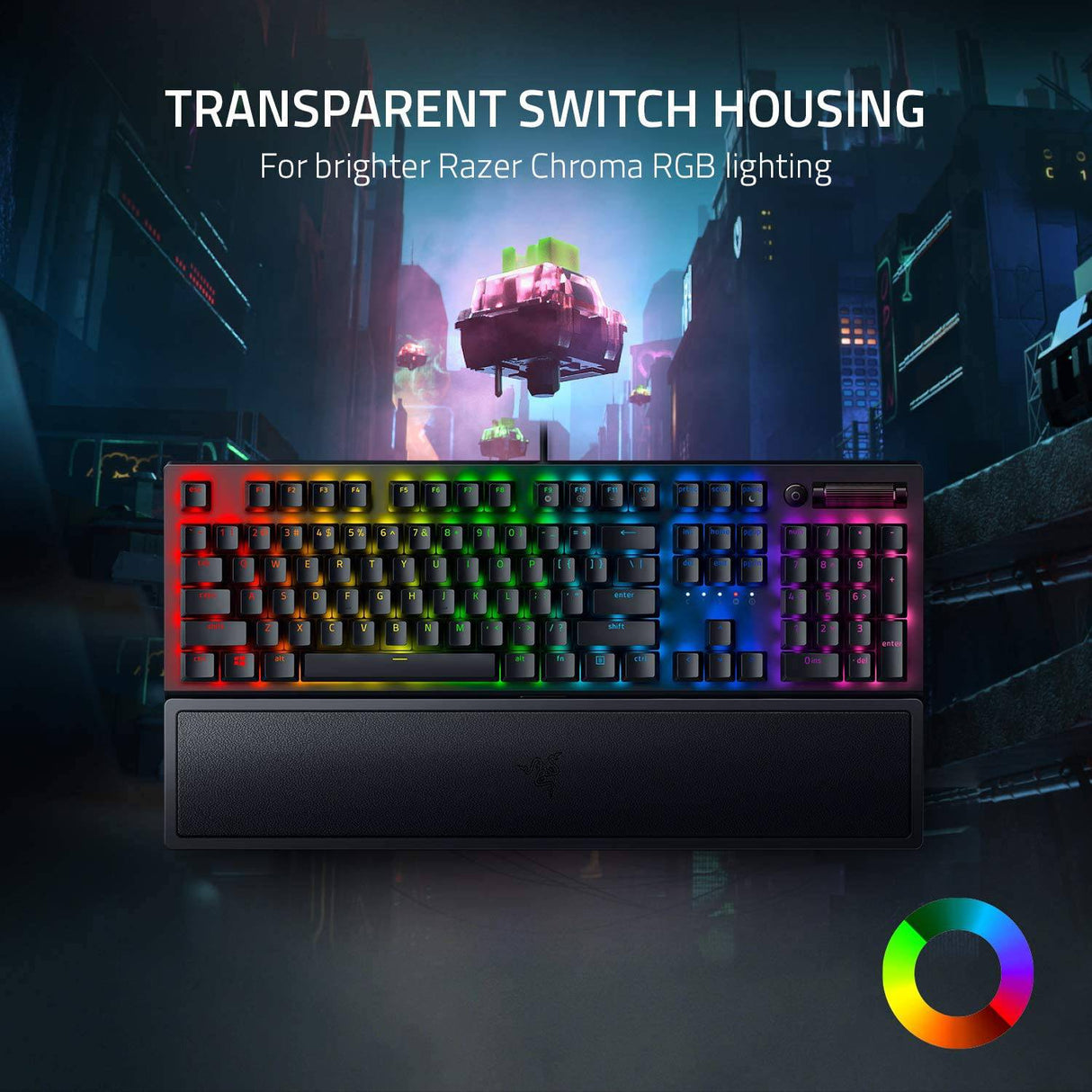 Razer BlackWidow V3 - Teclado mecánico para juegos: Interruptores mecánicos verdes - Táctil y Clicky - Iluminación Chroma RGB - Factor de forma compacto - Funcionalidad macro programable, negro clásico