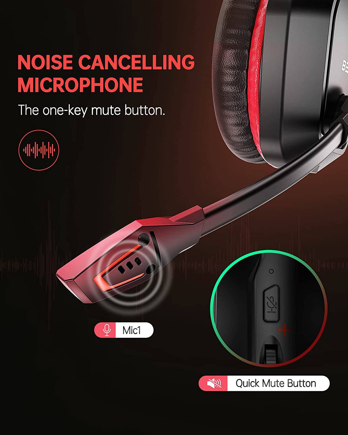 BEAVIIOO 2.4G Auriculares inalámbricos para juegos con micrófono para PC PS4 PS5 Playstation 4 5, Auriculares inalámbricos Bluetooth USB para juegos con micrófono para computadora portátil, 50 horas de reproducción