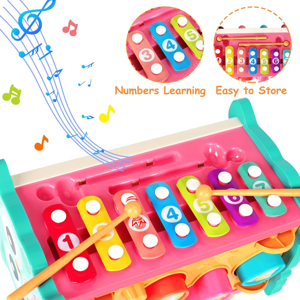 Qirptey - Cubo de actividades 8 en 1 para niños pequeños - B0B42PJQ9P