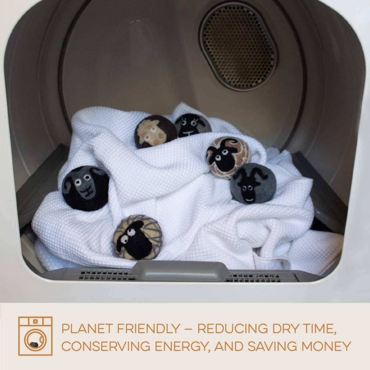 Fluff Ewes Bolas de secadora de lana reutilizables hechas a mano de Nueva Zelanda para la colada, alternativa antiestática al suavizante de tela líquido, bolas de secadora de plástico o hojas de secadora, juego de 6 unidades - DIGVICE MX