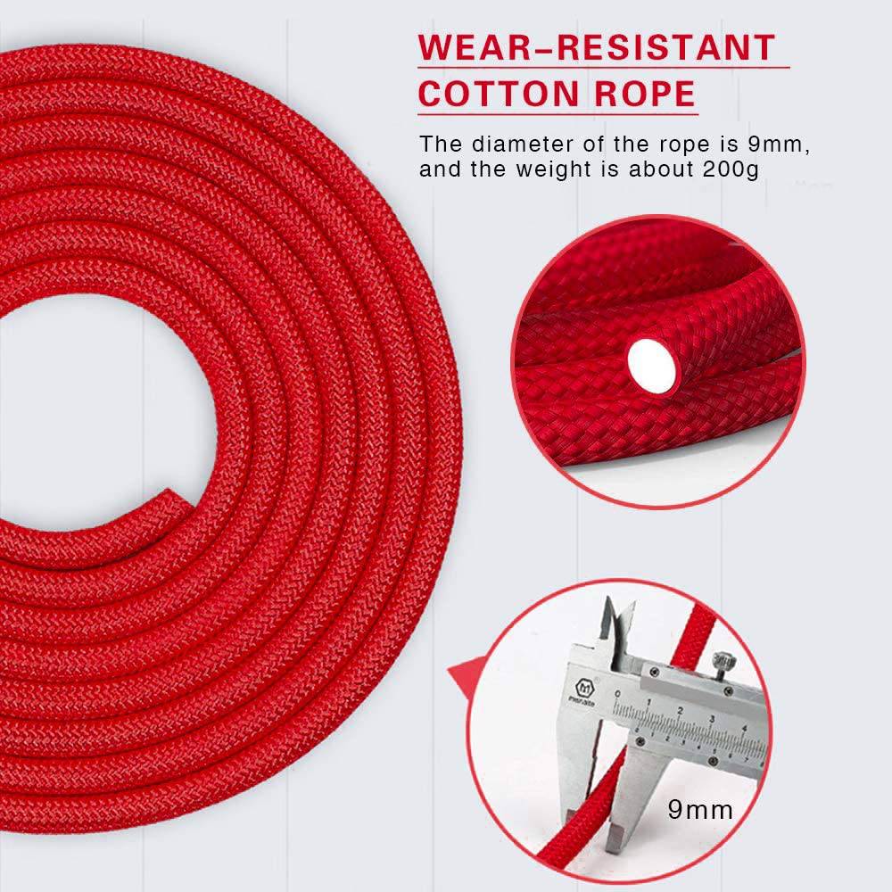 FITMYFAVO Cuerda de Saltar Cuerda de Saltar Ajustable de algodón para Mujeres, Adultos y niños Cuerda de Saltar de Ejercicio de Fitness Atlético (Rosa)