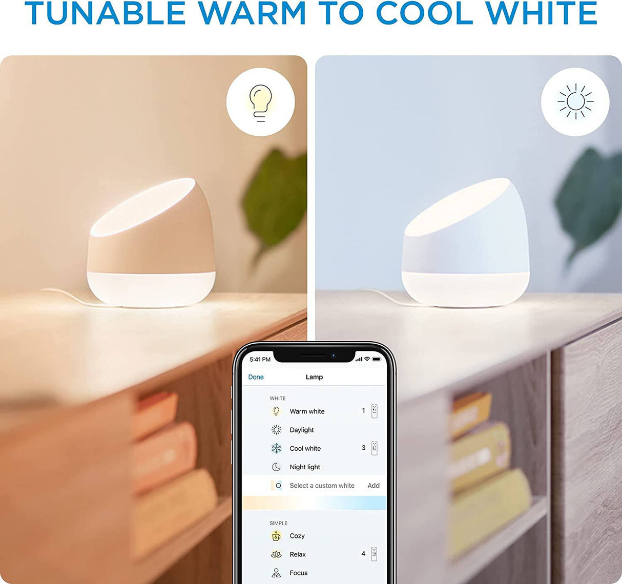 WiZ Connected Squire Paquete de 2 lámparas de mesa portátile , WiFi habilitado, 16 millones de colores, compatible con Alexa y Google Home Assistant, no requiere concentrador - DIGVICE MX
