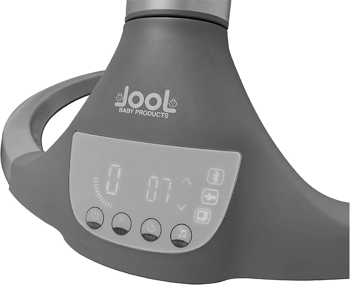 Nova Baby Swing para bebés - Columpio portátil motorizado, altavoz de música Bluetooth con 10 canciones de cuna preestablecidas, control remoto, gris - Jool Baby - DIGVICE MX