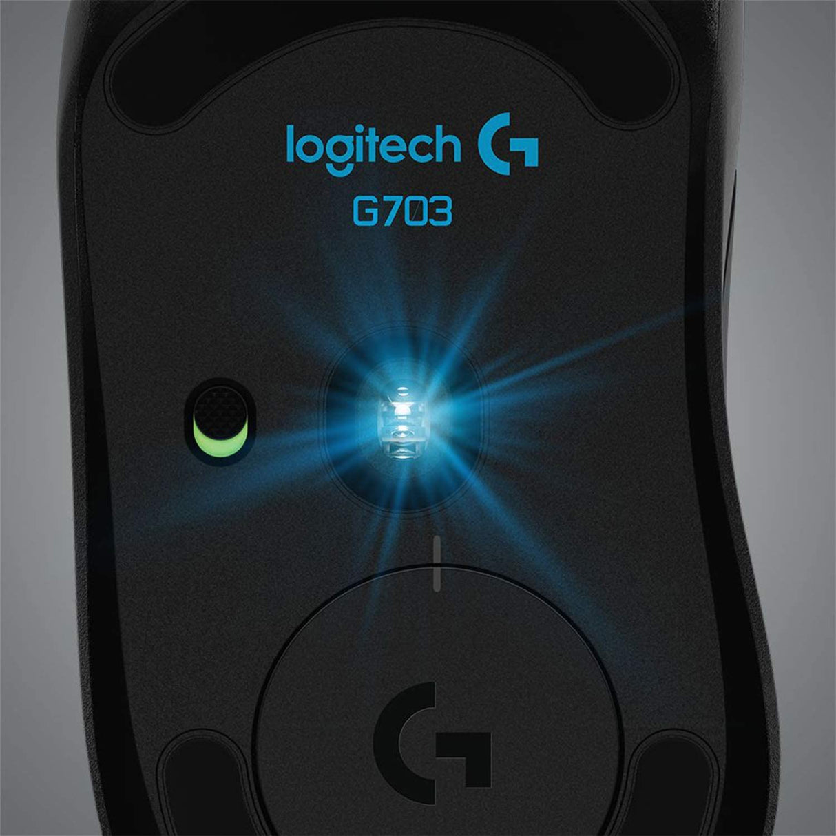Logitech G703 - Ratón inalámbrico para juegos Lightspeed con sensor Hero 25K, compatible con PowerPlay, Lightsync RGB, ligero 95G+10G opcional, 100-25, 600 DPI, empuñaduras laterales de goma - Negro
