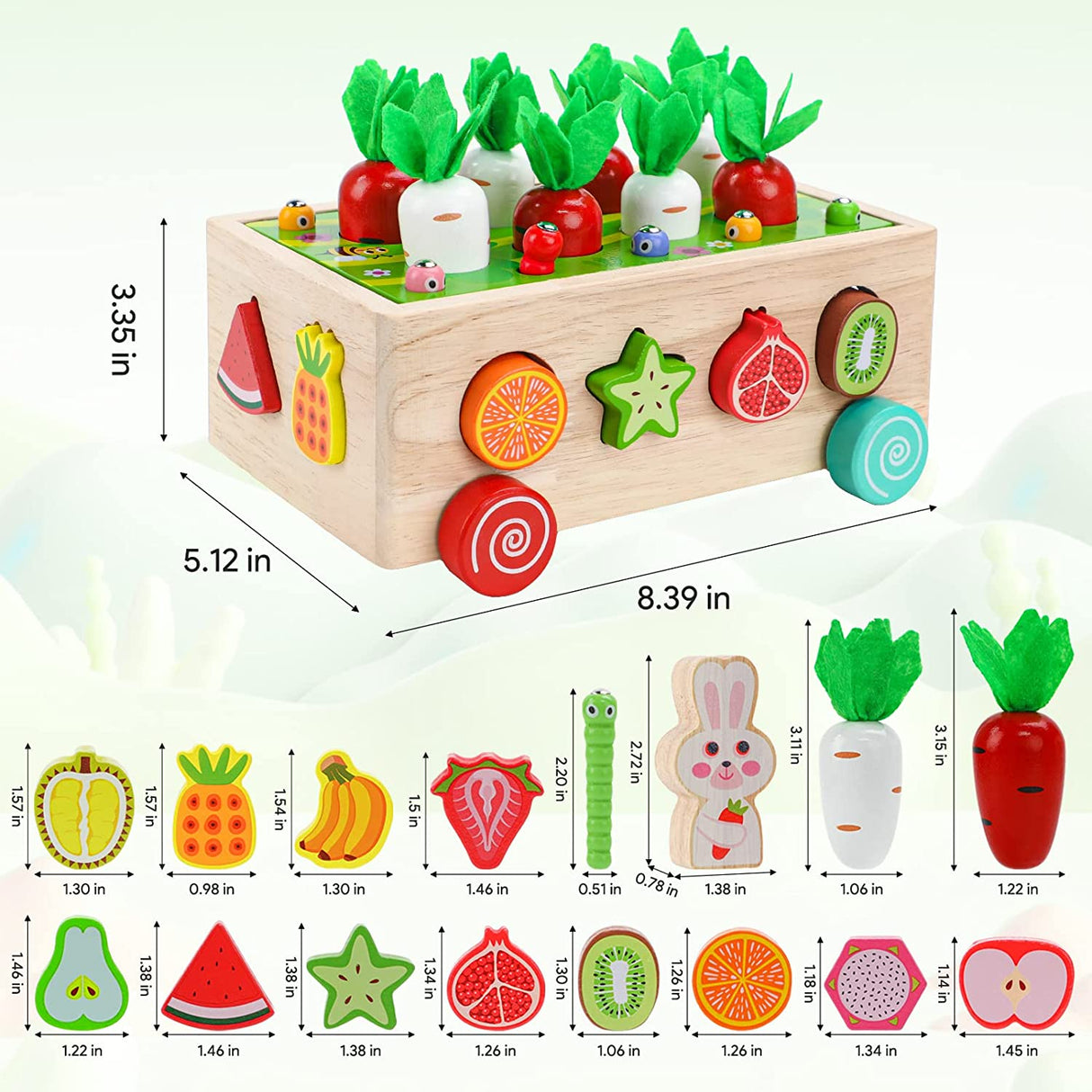 ihoomee Montessori Juguetes de madera para clasificar formas para bebés, niños y niñas - JHTOY-556