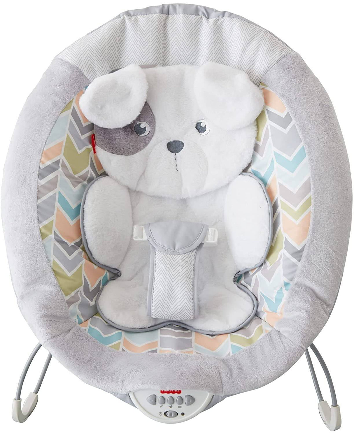 Mecedora de lujo Sweet Snugapuppy de Fisher-Price, asiento de bebé portátil con movimiento en el techo, música y vibraciones relajantes - DIGVICE MX