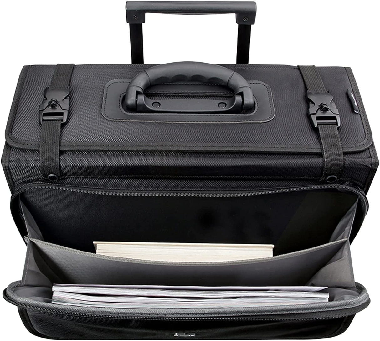 Solo - Lincoln Estuche para catálogo con ruedas de lados rígidos, negro