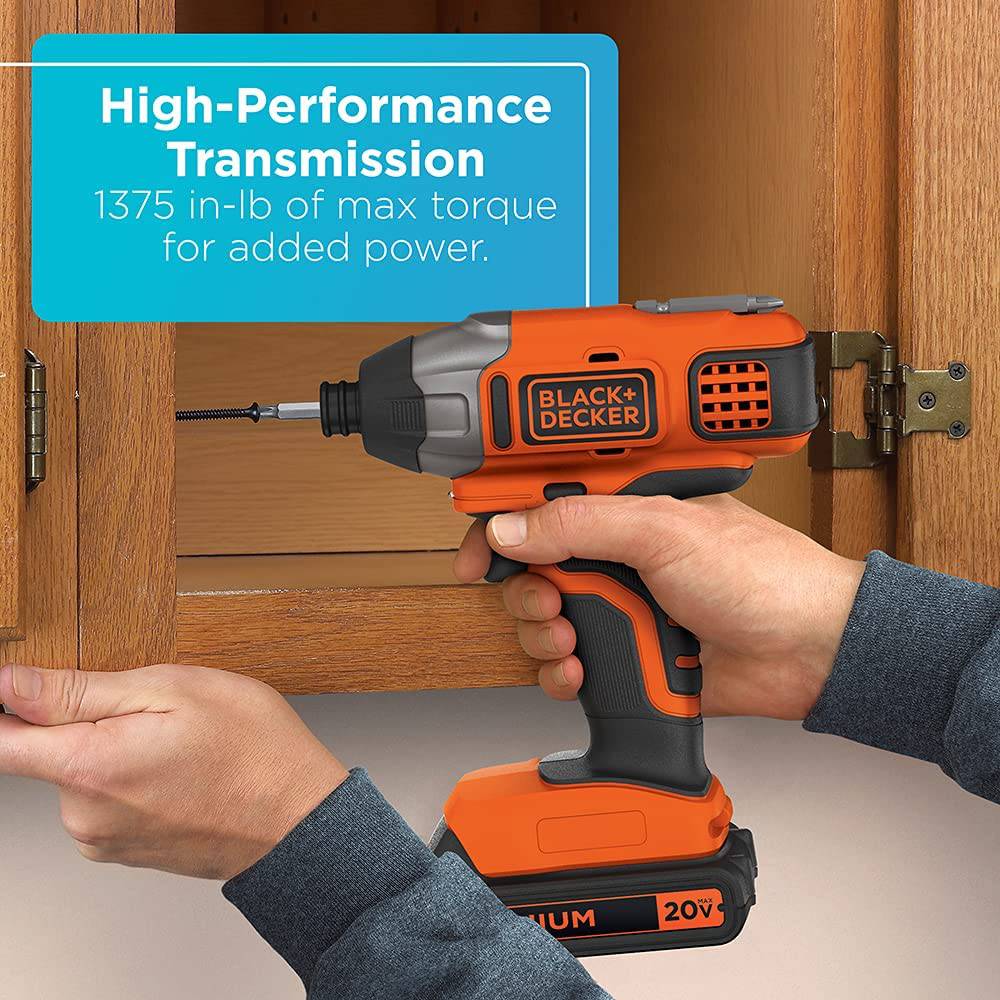 BLACK+DECKER 20V MAX* POWERCONNECT Taladro/destornillador inalámbrico + kit combinado de destornillador de impacto (BD2KITCDDI) - DIGVICE MX