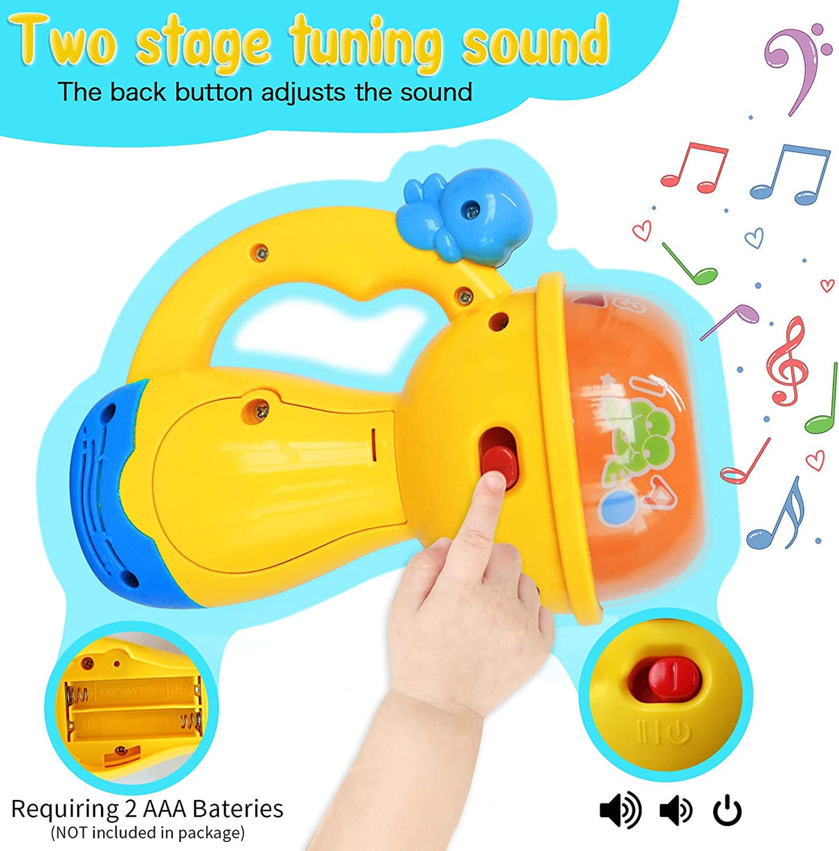 HISTOYE - Linterna musical para niños, juguetes para niños pequeños, proyector de luz nocturna - B096FS9G1Y