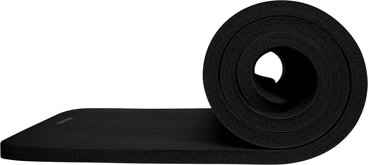 Retrospec Solana Esterilla de yoga de 1" y 1/2" de grosor con correa de nailon para hombres y mujeres - Esterilla de ejercicio antideslizante para yoga en casa, pilates, estiramiento, entrenamiento de suelo y fitness