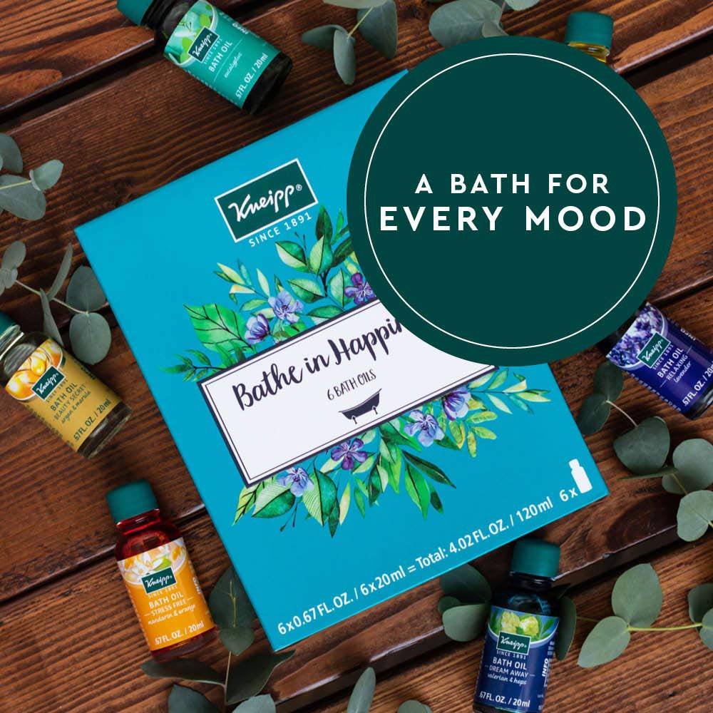 Kneipp - Juego de 6 aceites de baño a base de hierbas, 6 botellas de 20 mililitros