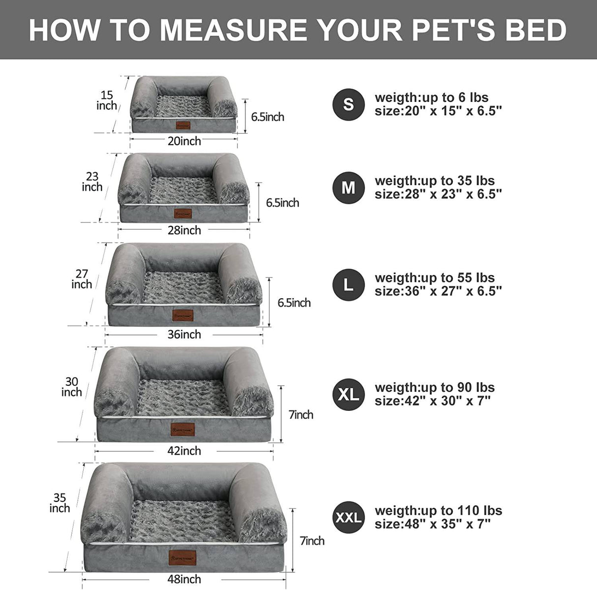 BFPETHOME (L) Camas para perros grandes, cama ortopédica para perros medianos y grandes, de espuma de huevo - DIGVICE MX