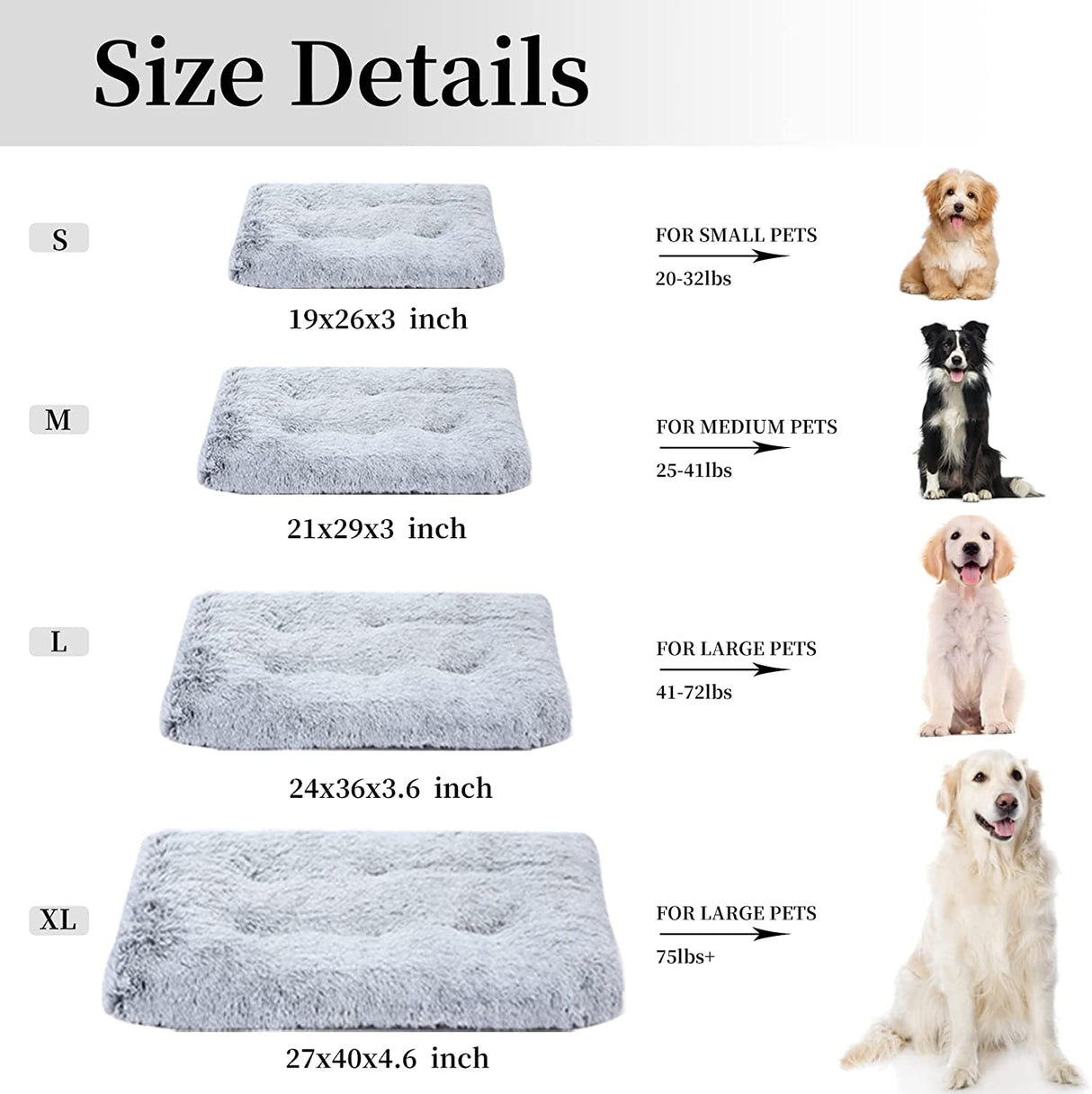 Sycoodeal - Alfombrilla para cama de perro, cama de felpa suave para perro, cama lavable para jaula de perro. - DIGVICE MX