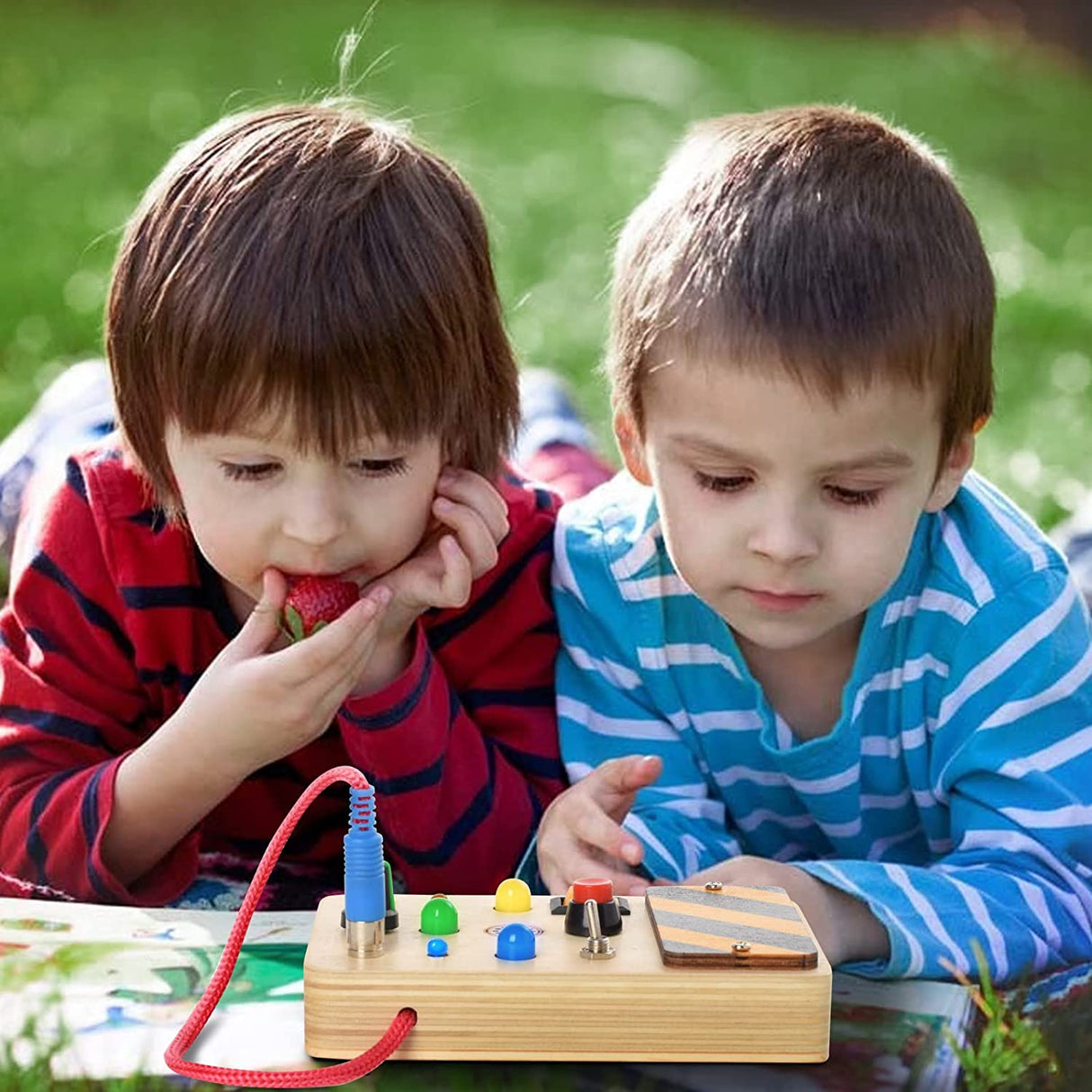 POLKRANE Tablero ocupado con luz LED, juguetes sensoriales para niños pequeños - POL-POL-DE-MB-01