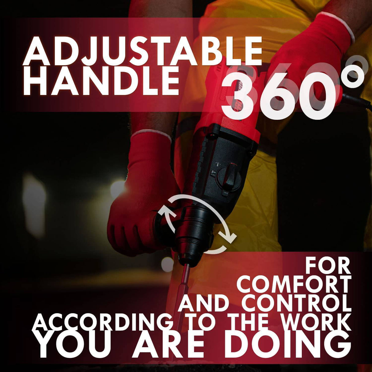 Taladro percutor PROMAKER SDS-PLUS 850W, Taladro percutor Sds 4 funciones en 1, 7,5 AMP, velocidad variable, Percutor para hormigón con maletín y accesorios, Taladro percutor Sds con cable - DIGVICE MX