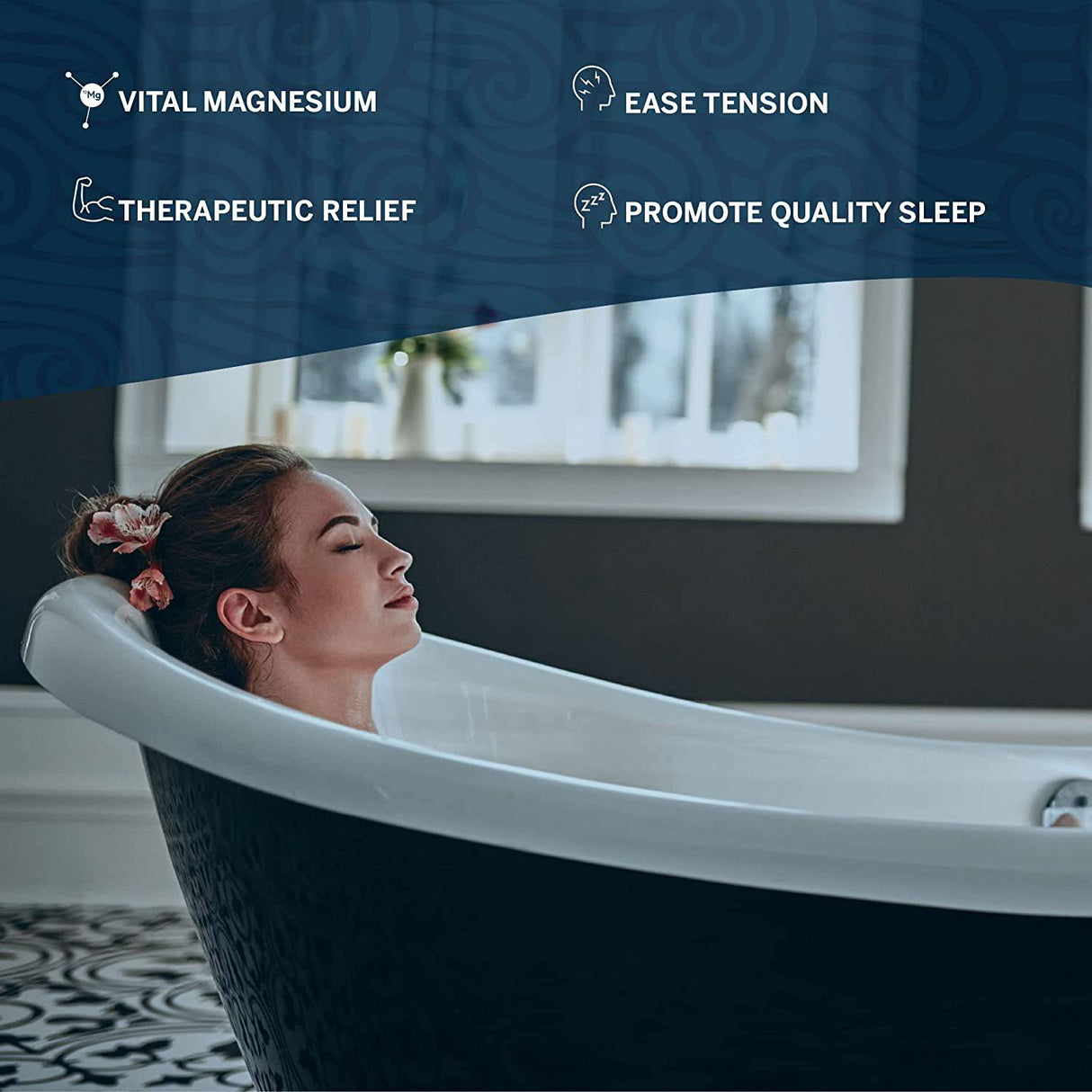 Ancient Minerals - Copos de baño de magnesio, alternativa de baño a la sal de Epsom, remojo en sales naturales, alta eficiencia de absorción para relajación, bienestar y alivio muscular, 8 libras