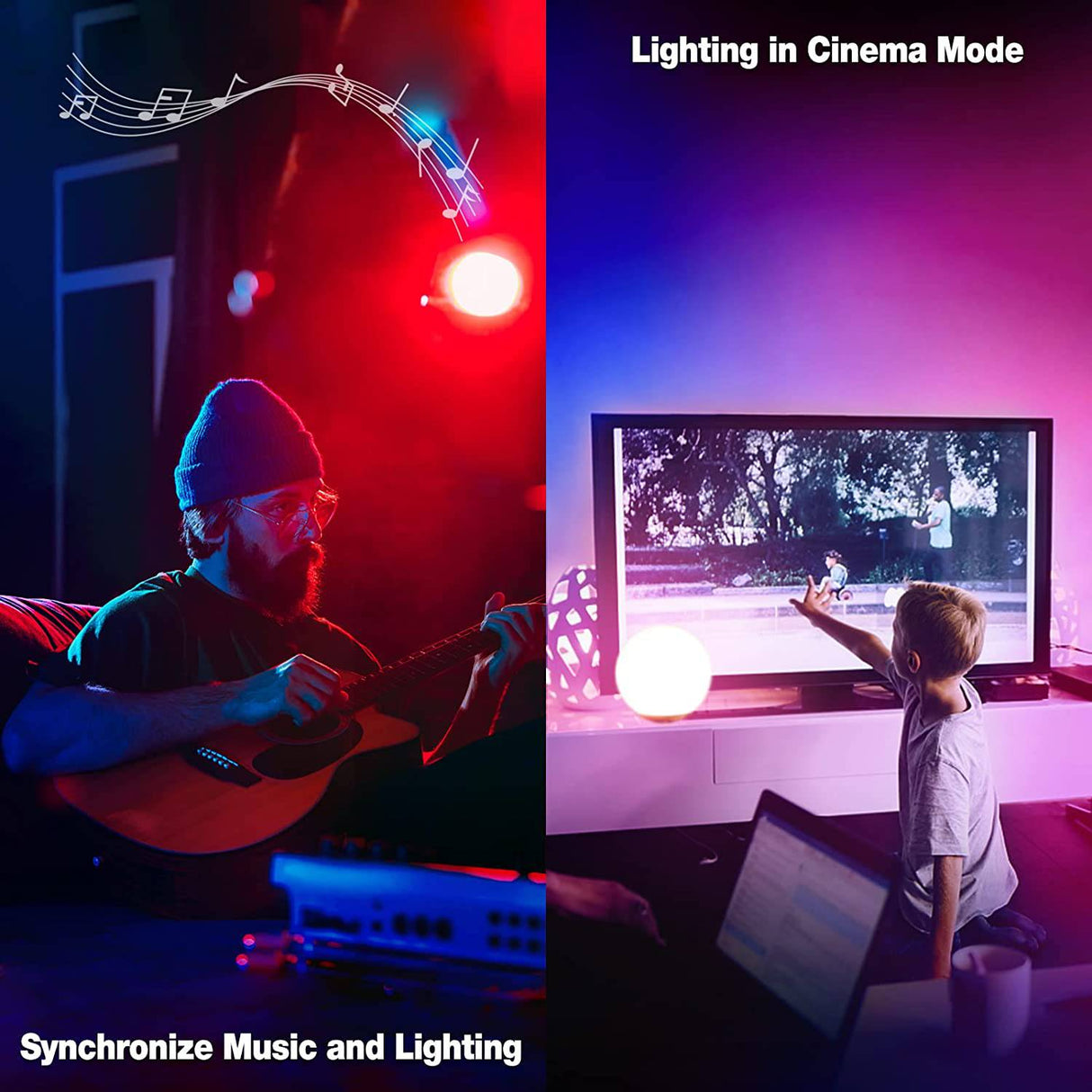 Konodar Smart Alexa Bombillas con mando a distancia, Bluetooth y WiFi, bombillas LED regulables, 9 W, ultrabrillante, sincronización de música, bombillas que cambian de color, funciona con Alexa, Google Home, Siri Shortcut, paquete de 2 - DIGVICE MX