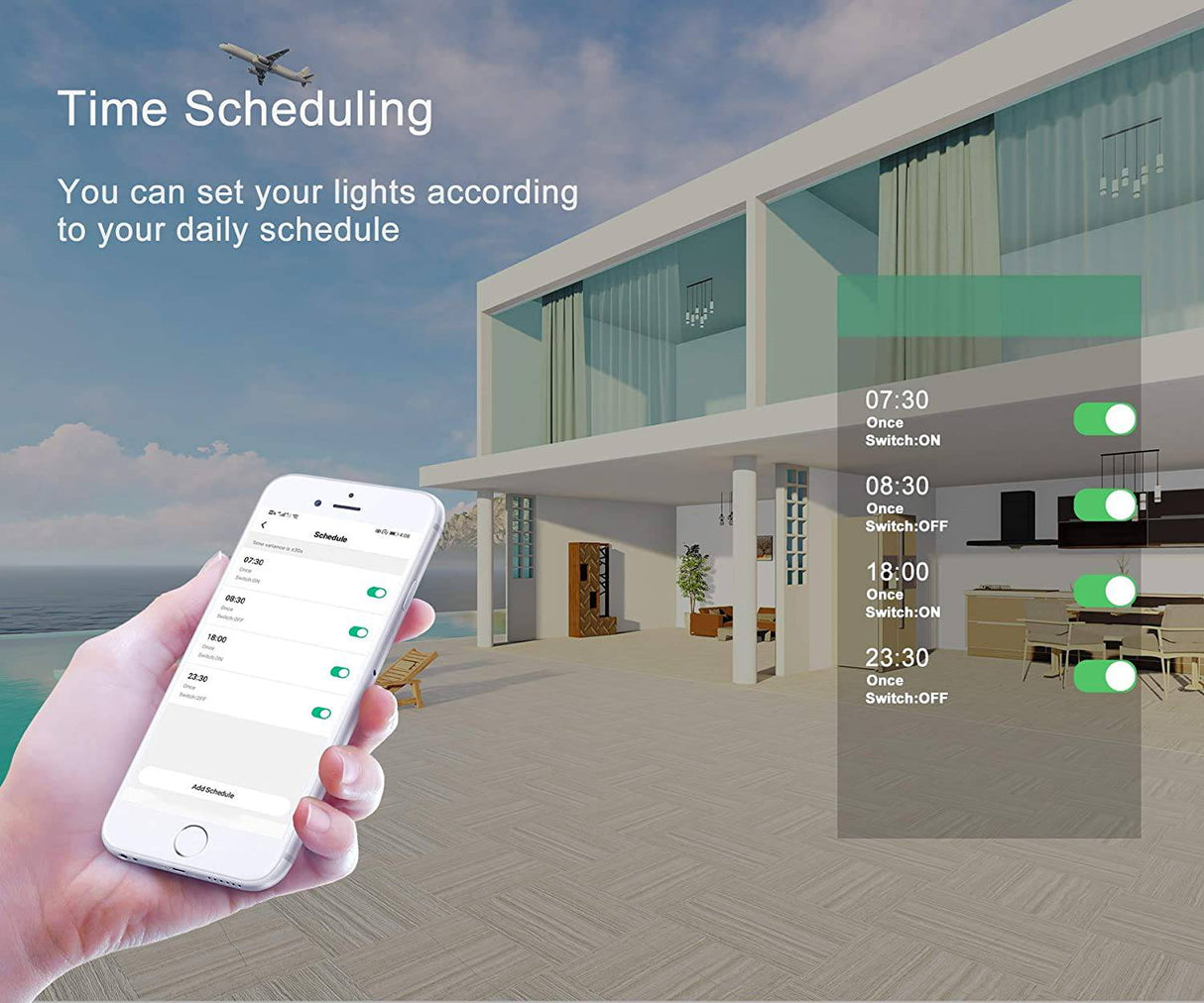 SLOSON Interruptores WiFi inteligentes para luces en la pared 2,4 Ghz 1 vía Compatible con Alexa, Google Home e IFTTT, necesita cable neutro, no requiere concentrador - DIGVICE MX