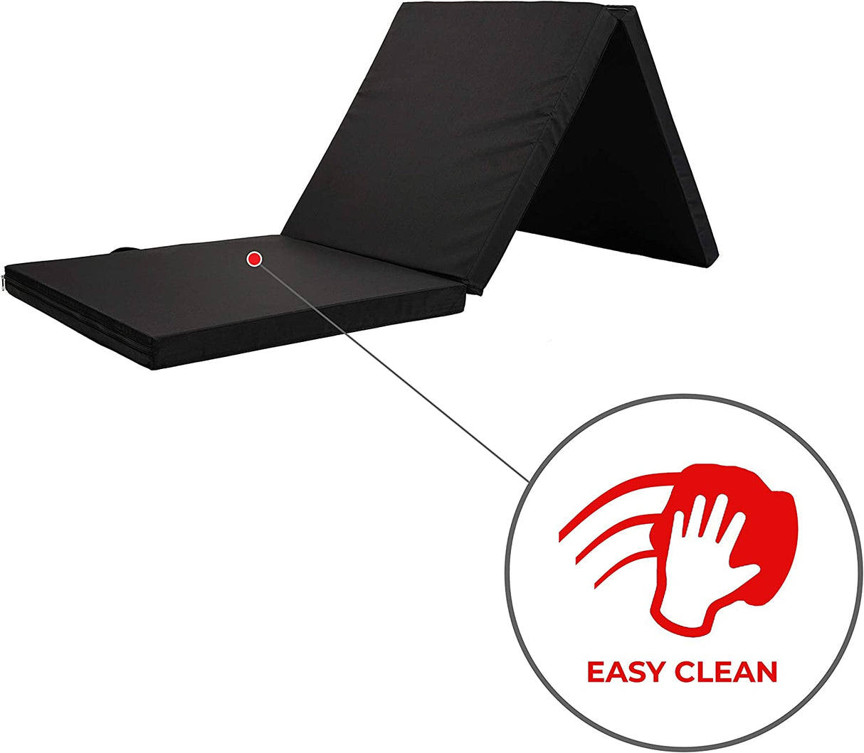 Sunny Health & Fitness Colchoneta plegable para gimnasia, extra gruesa con asas de transporte, para ejercicio, yoga, fitness, aeróbic, artes marciales, cardio