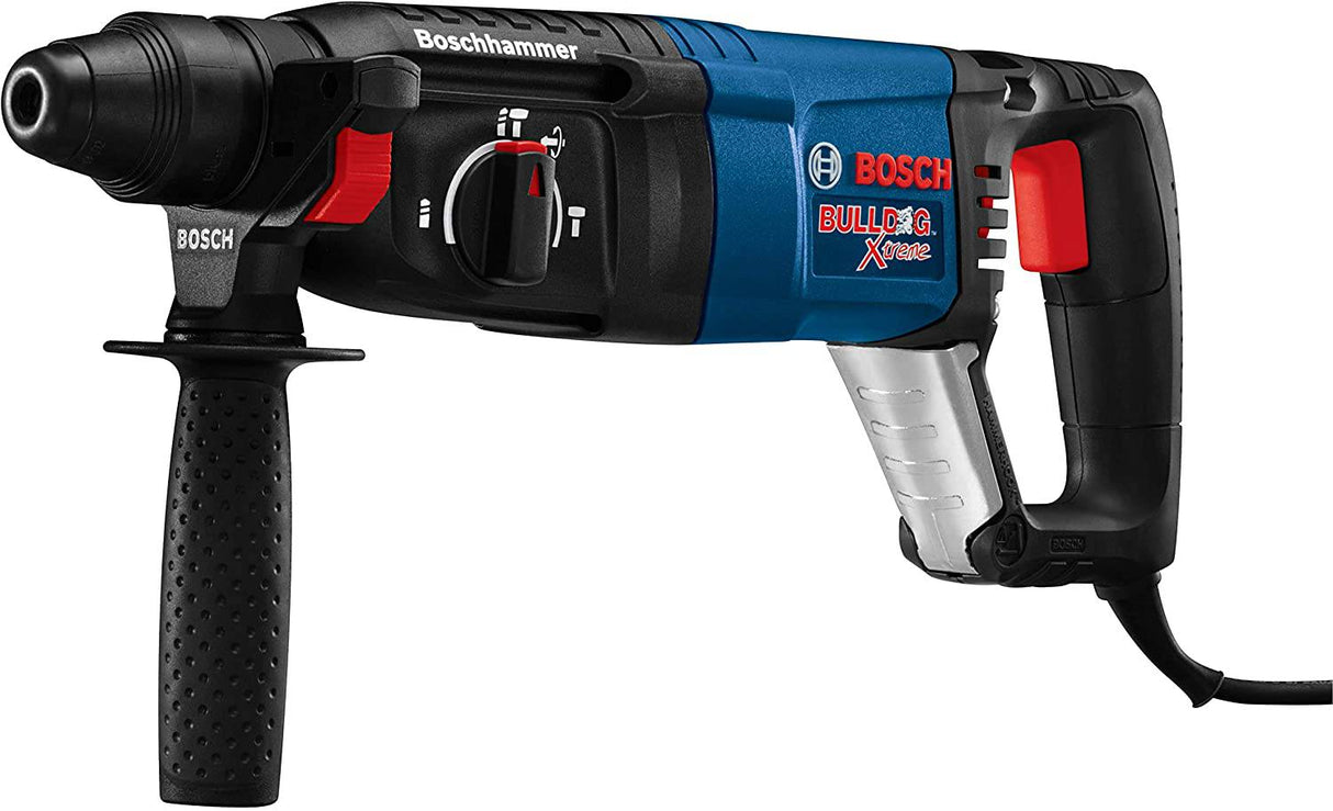 BOSCH 11255VSR Bulldog Xtreme - Taladro eléctrico con cable de 8 amperios y 1 pulgada de velocidad variable Sds-Plus para concreto/mampostería con estuche de transporte, azul - DIGVICE MX