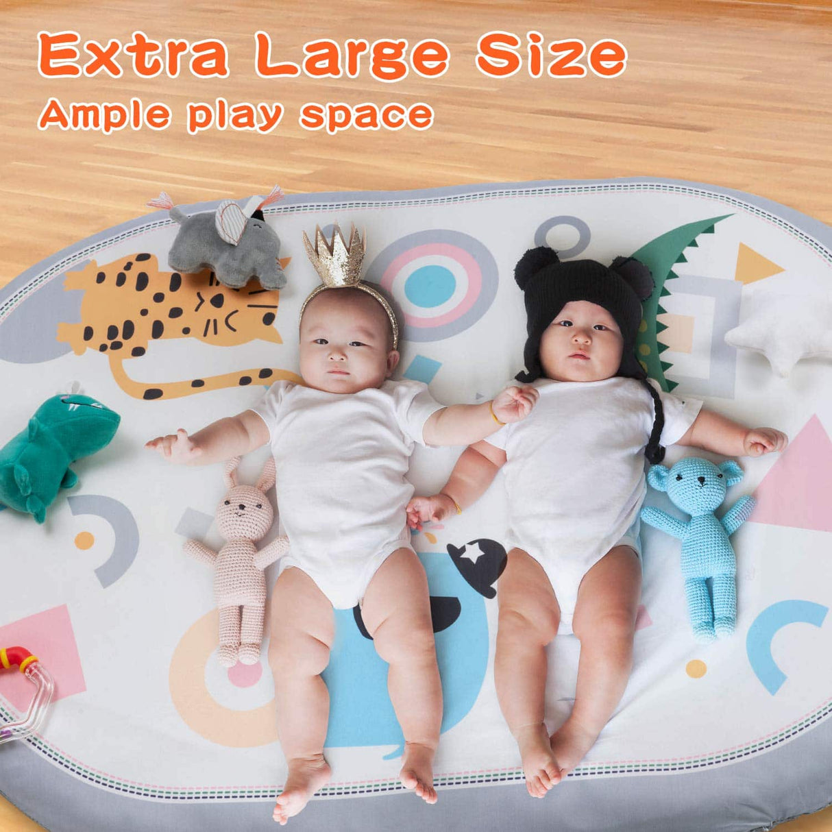 Lupantte 7 en 1 Baby Play Gym Mat, 2 fundas de alfombrilla lavables reemplazables Baby Activity Play Mat con 6 juguetes, visual, auditivo, táctil, desarrollo cognitivo para bebés y niños pequeños, más grueso antideslizante - DIGVICE MX