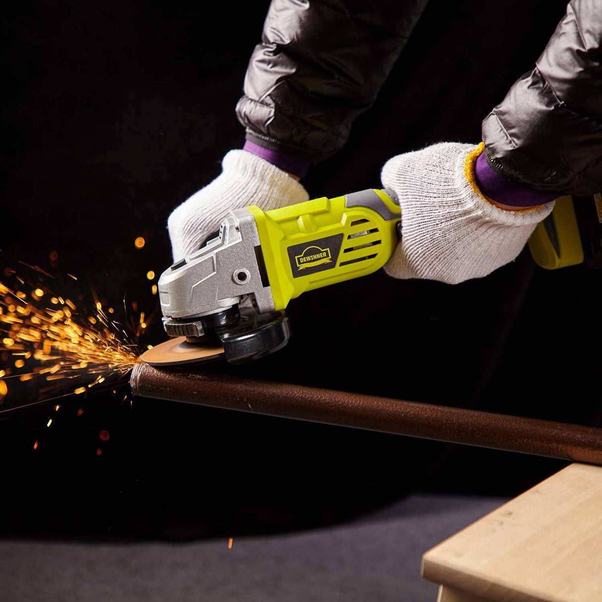 DEWINNER Amoladora angular inalámbrica de 20 V, 4 ½", 8500 RPM con batería de iones de litio de 3.0 Ah y cargador rápido, manija auxiliar ajustable de 2 posiciones, freno eléctrico, 1 ruedas de corte, 1 ruedas de amolar - DIGVICE MX