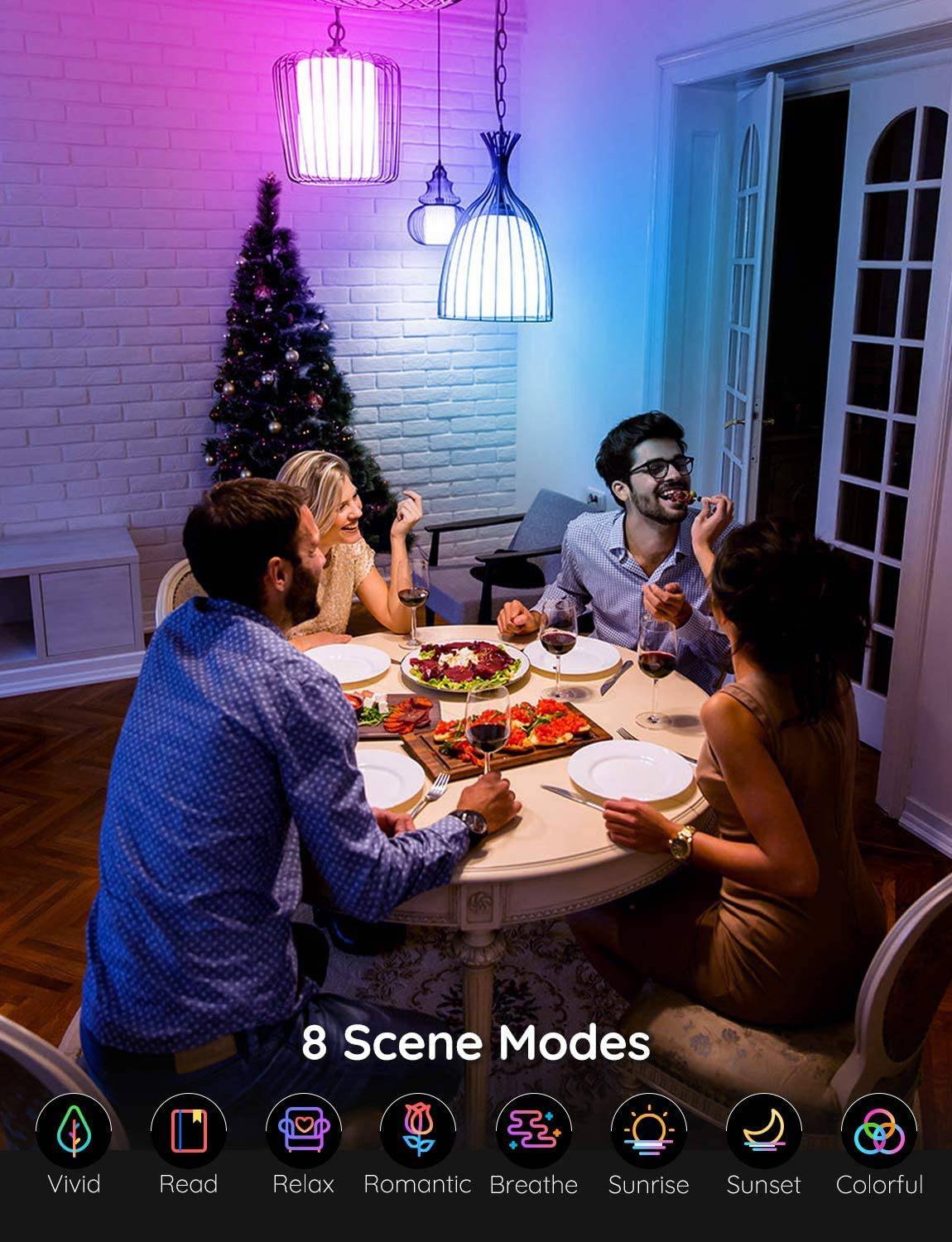 Govee Bombillas LED inteligentes, bombillas Bluetooth, bombillas RGBWW que cambian de color con control de aplicación, A19, E26, sincronización de música y 8 modos de escena para sala de estar, dormitorio, fiesta, 1 paquete (no compatible con WiFi) - DIGVICE MX
