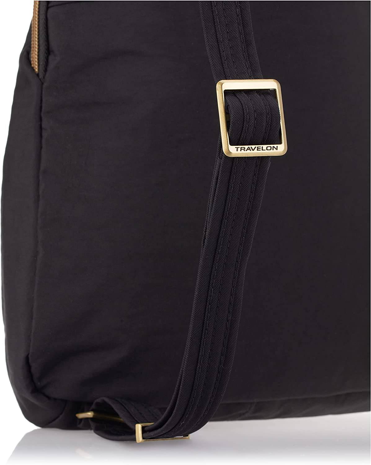 Travelon - Mochila delgada antirrobo Signature, negra
