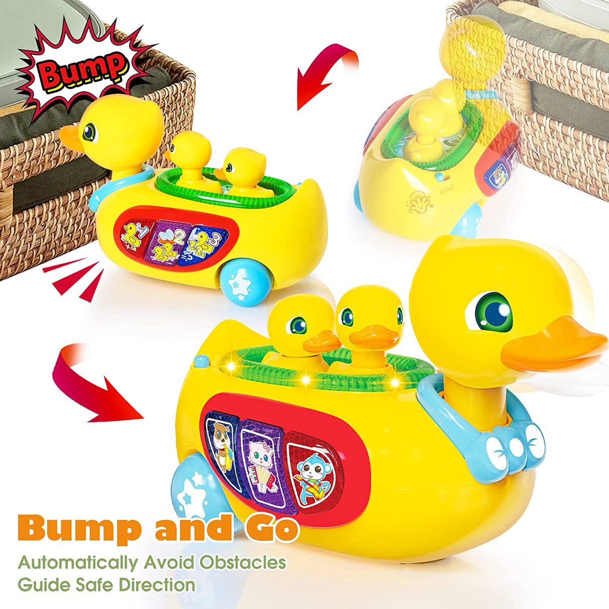 LACCHOUFEE Juguetes para bebés, Pato musical para gatear - B0B9998DCQ