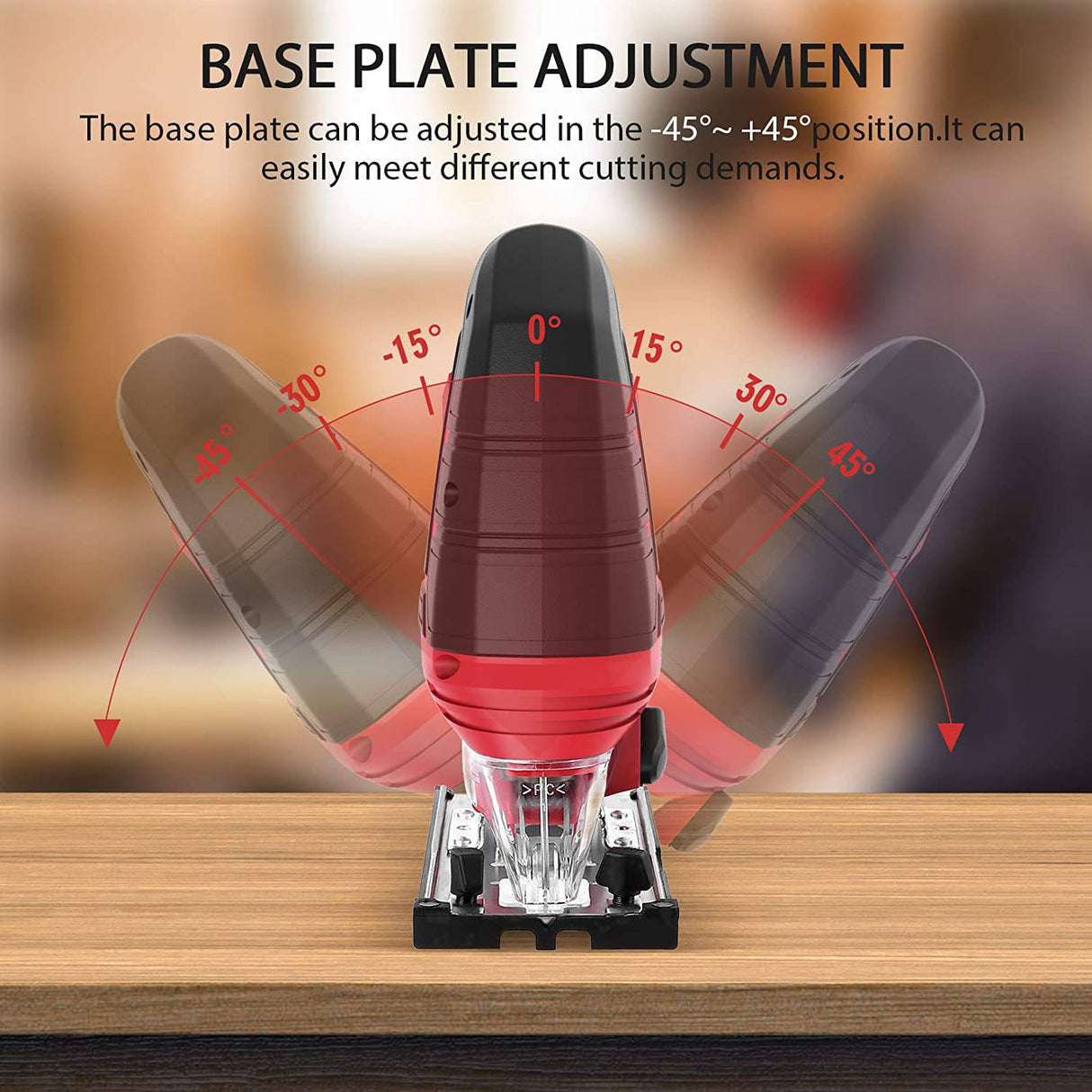 Michark Sierra de calar inalámbrica de 20 V para carpintería con LED, 4 orbitales, velocidad variable, ángulo de bisel de ±45°, 10 hojas, regla de escala, cambio de hoja sin herramientas, batería, bolsa de transporte y cargador rápido incluidos - DIGVICE MX