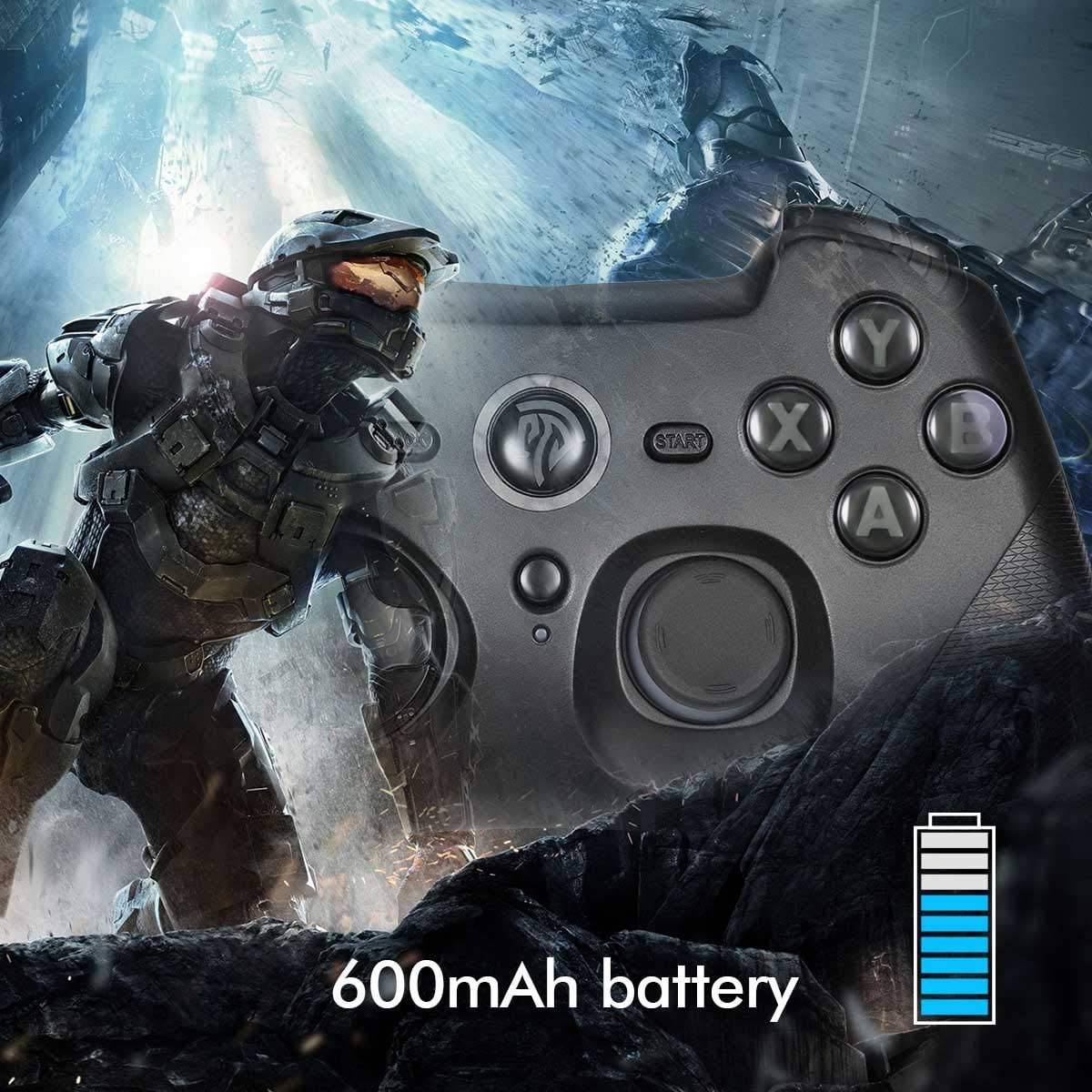 EasySMX - Controlador inalámbrico de joystick de juego, PC inalámbrico de 2.4G, doble vibración, 14 horas de reproducción para PC/Steam/PS3/TV Box/Nintendo Switch (negro)
