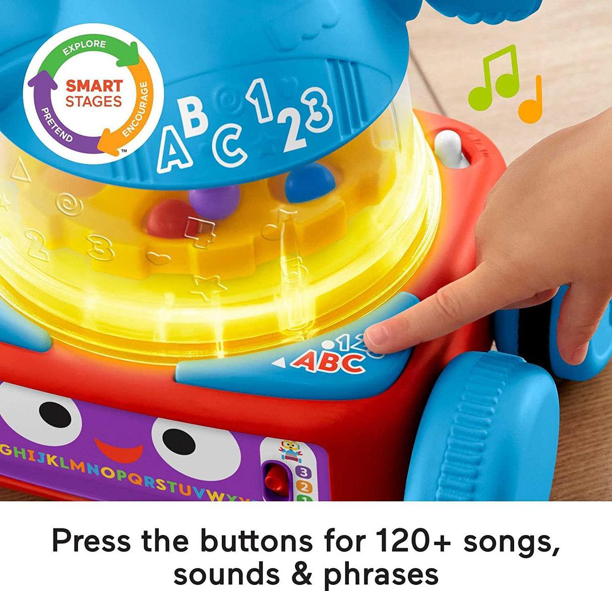 Fisher-Price Ultimate Learning Bot 4 en 1 con luces y música, juguetes para bebés y bebés de 6 meses - GTJ60