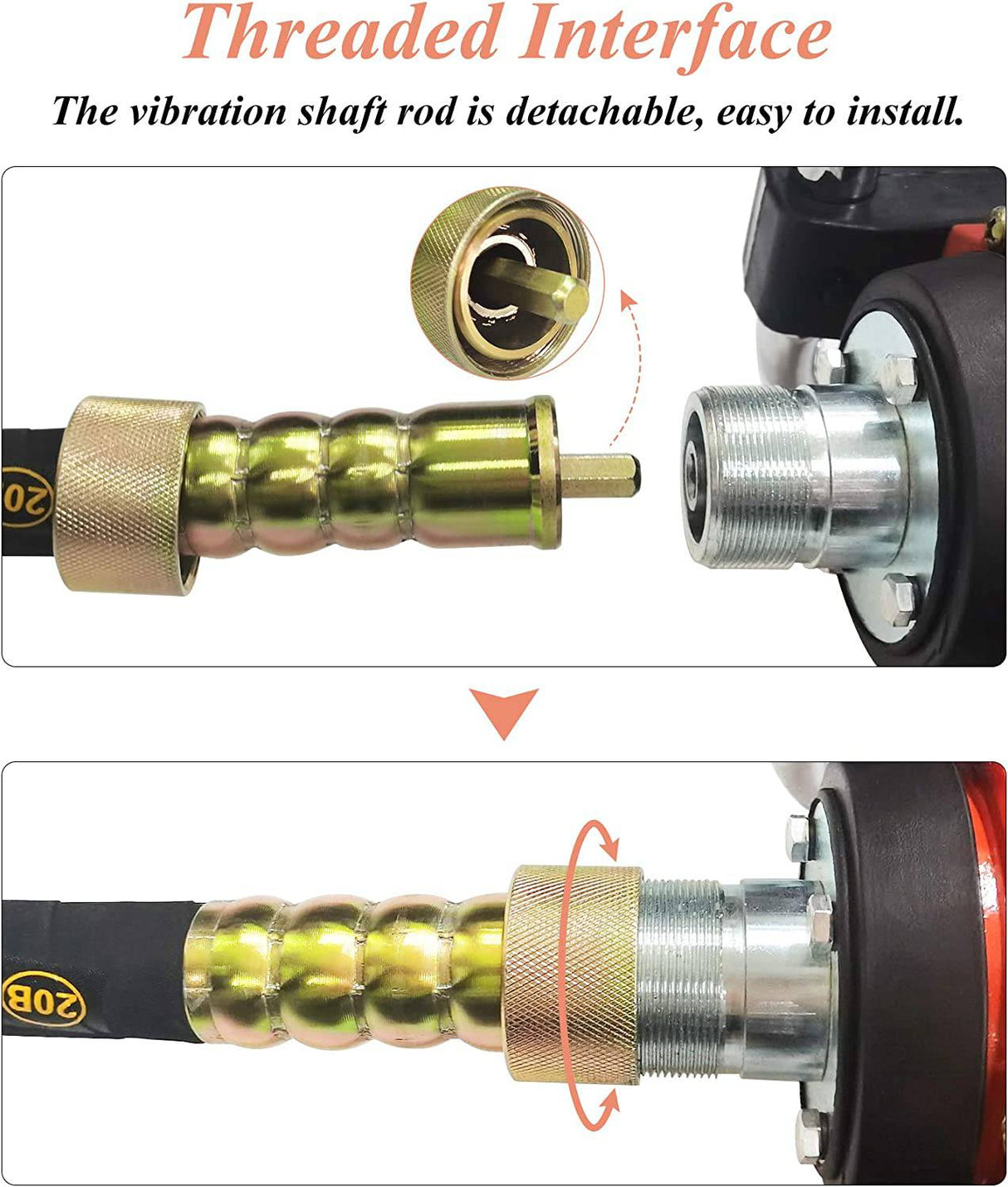 YJINGRUI vibrador de hormigón eléctrico 16000VPM 2.0HP 110V de mano con barra de eje de 14-3/4ft (4.5m) - DIGVICE MX