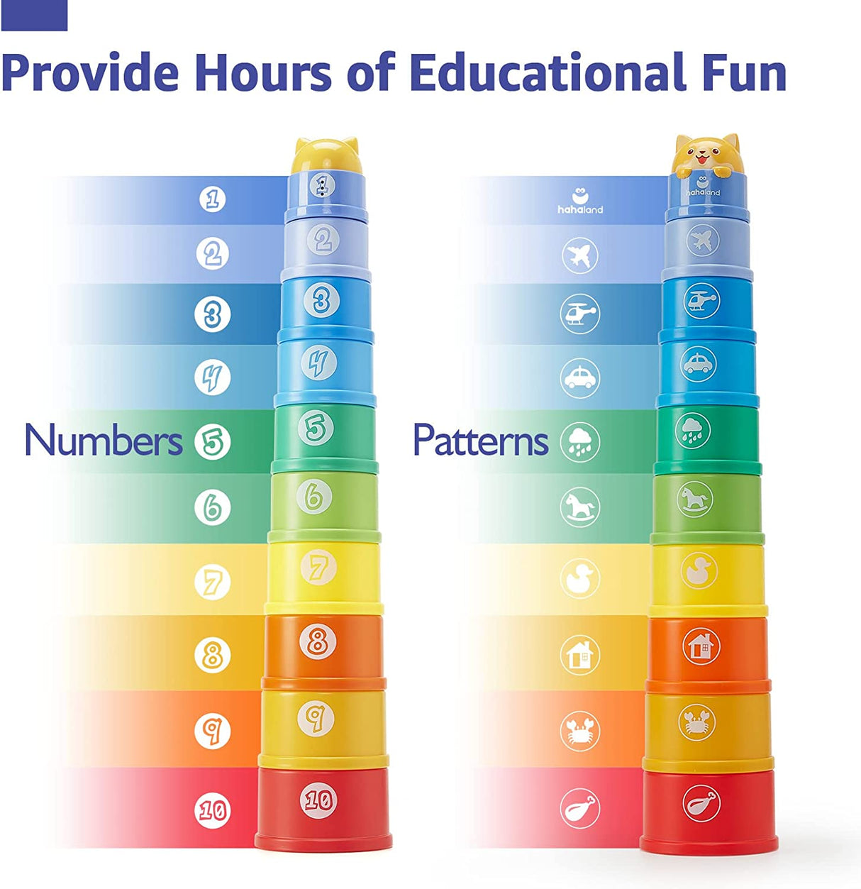 hahaland Vasos apilables Juguetes para bebés de 12 a 18 meses, Juguetes apilables de aprendizaje B08SQND4SV