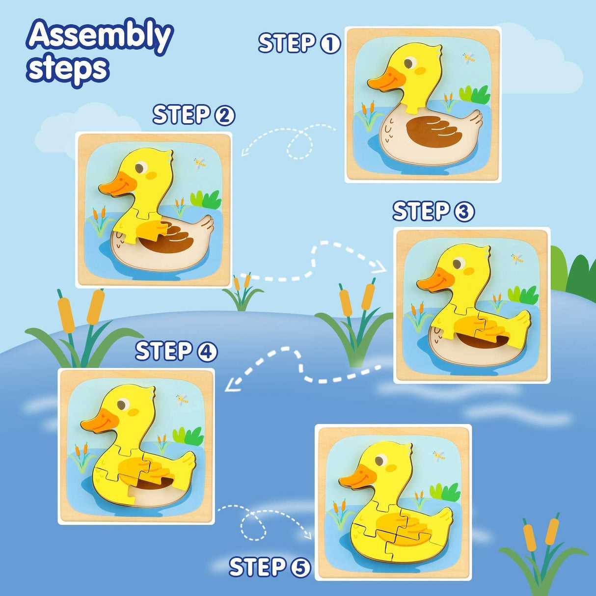 TOY Life Rompecabezas de madera para niños pequeños - ZS01004