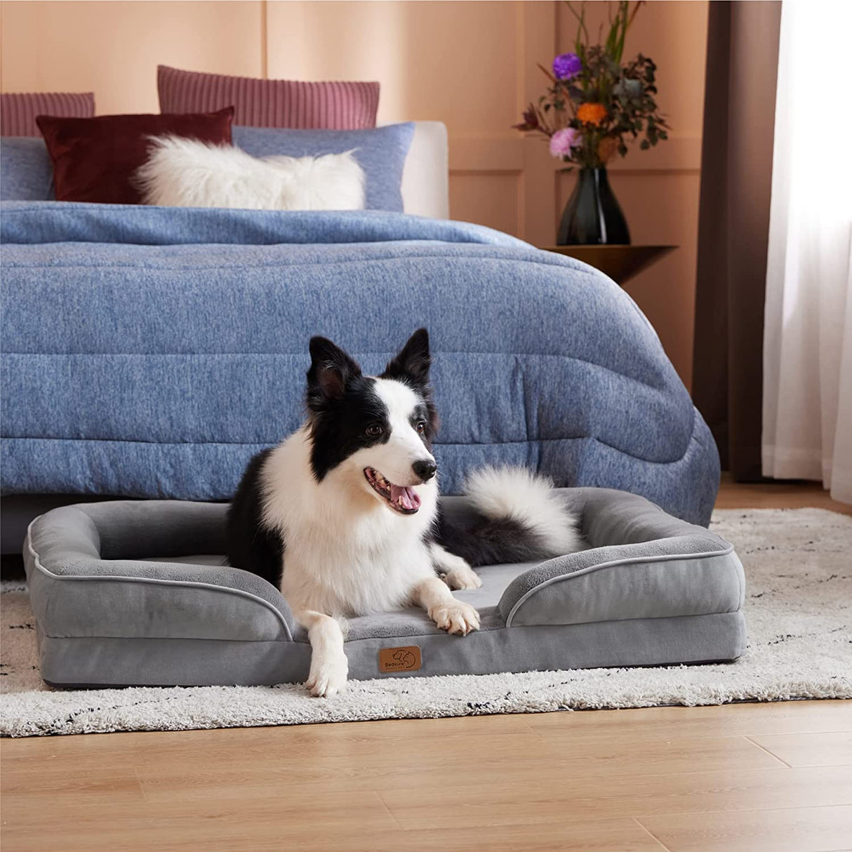 BEDSURE - Cama ortopédica para perro, perros medianas/grandes/extragrandes, sofá de espuma con funda extraíble lavable, forro impermeable y sofá inferior antideslizante - DIGVICE MX