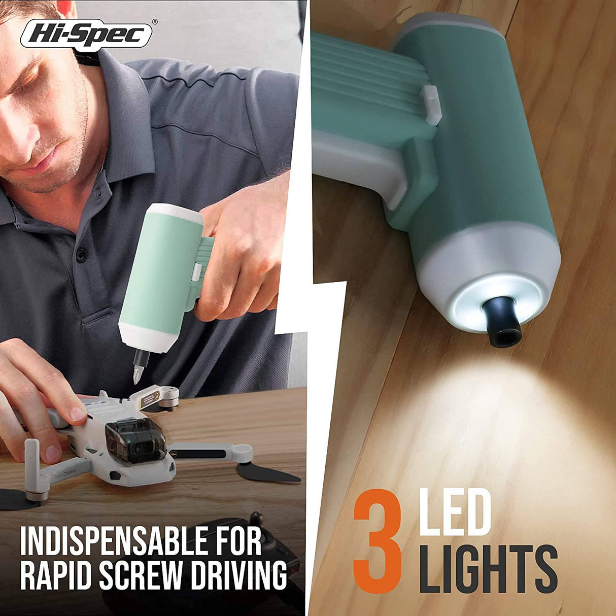 Destornillador inalámbrico Hi-Spec 34pc Green 3.6V USB Electric Power. Batería recargable y puntas de destornillador - DIGVICE MX