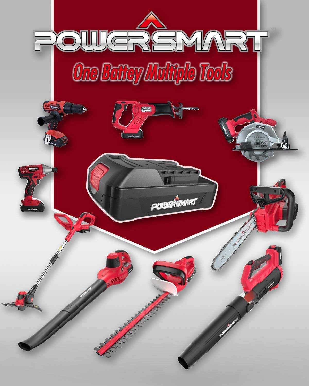 Sierra de calar PowerSmart inalámbrica de 20 V máx. con luz LED, sierra sable ligera con mango superior, orbital ajustable de 4 posiciones, corta madera y metal fácilmente, 3 cuchillas, batería de iones de litio de 2,0 Ah y cargador incluido - DIGVICE MX