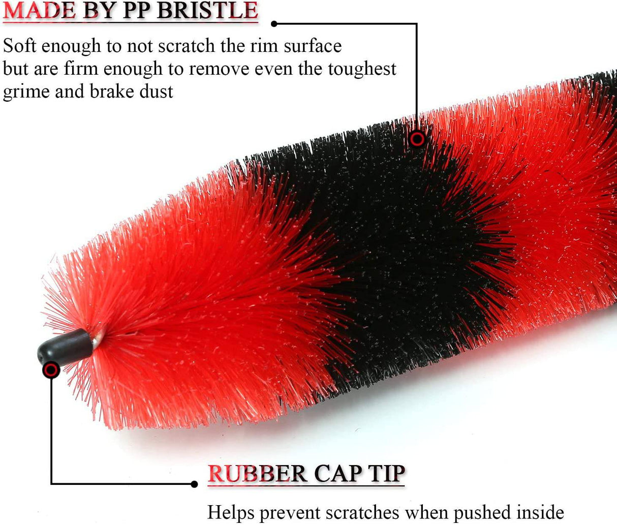 TAKAVU - Cepillo maestro para ruedas, cepillo para detalles de ruedas y llantas de fácil acceso, cerdas largas y suaves de 18 pulgadas, cepillo para ruedas de automóvil, cepillo para detalles de llantas, uso multipropósito