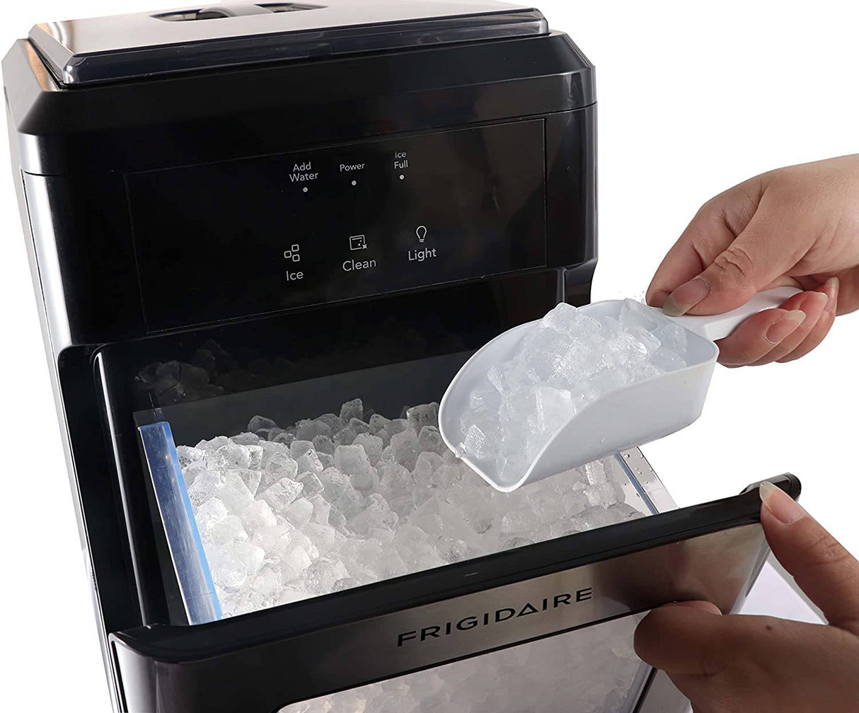 Frigidaire EFIC237 Encimera Crunchy Chewable Nugget Ice Maker, 44 libras por día, autolimpieza automática, acero inoxidable negro - DIGVICE MX