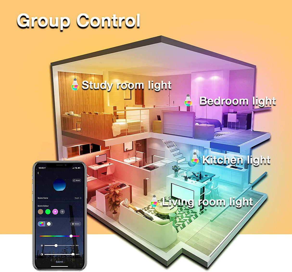 DAYBETTER Bombillas inteligentes, RGBCW Wi-Fi que cambian de color, bombillas LED compatibles con Alexa y Google Home Assistant, A19 E26 9W 800LM Bombilla LED multicolor, no requiere concentrador, bombillas 6 unidades - DIGVICE MX