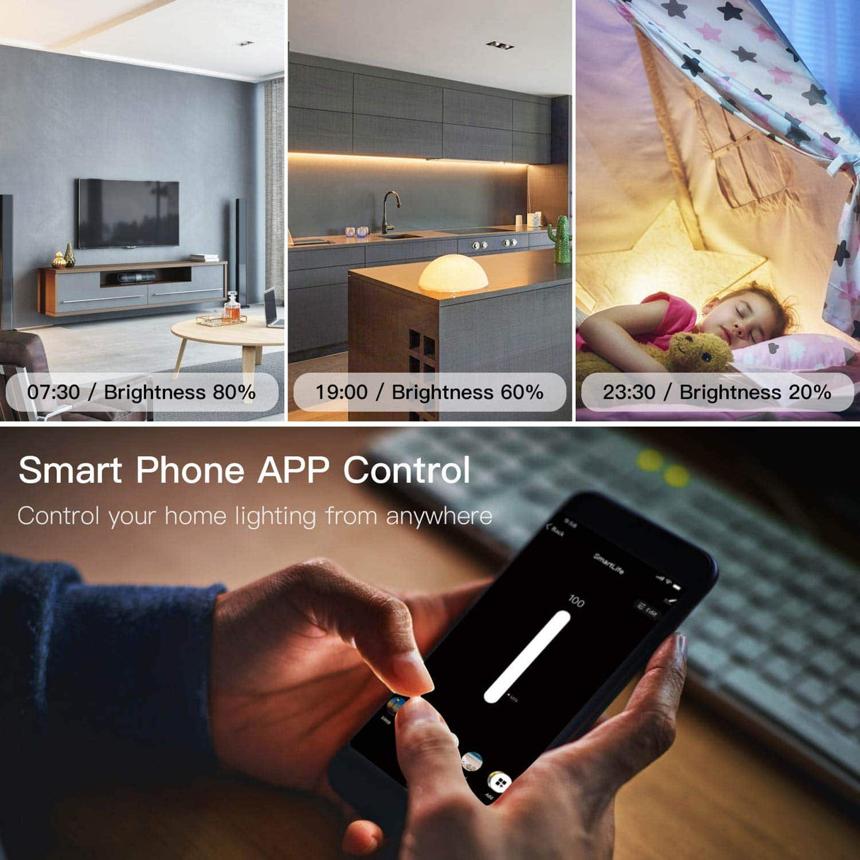 MOES WiFi Smart Light Dimmer Switch, requiere cable neutro, no requiere concentrador, control remoto Smart Life/Tuya APP, compatible con Alexa Google Home para control de voz, ETL y FCC listado unipolar negro - DIGVICE MX