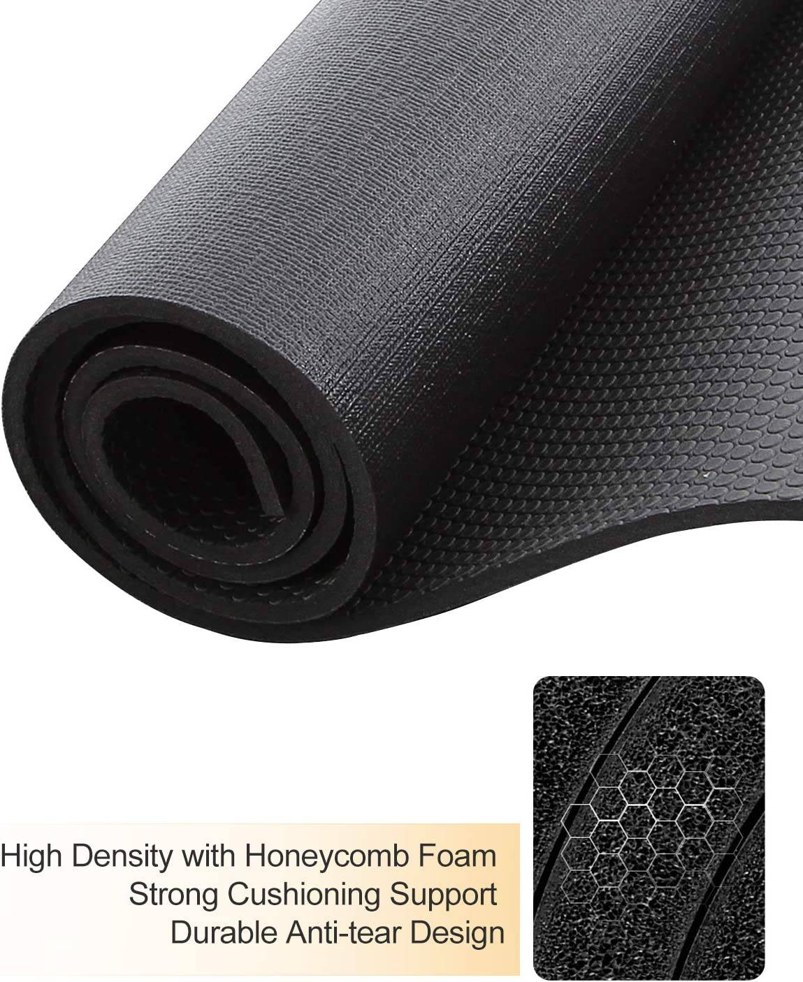 LERYG - Colchoneta de yoga, de ejercicios, de fitness grande Durable, antideslizante, colchonetas de entrenamiento para pisos de gimnasio en casa