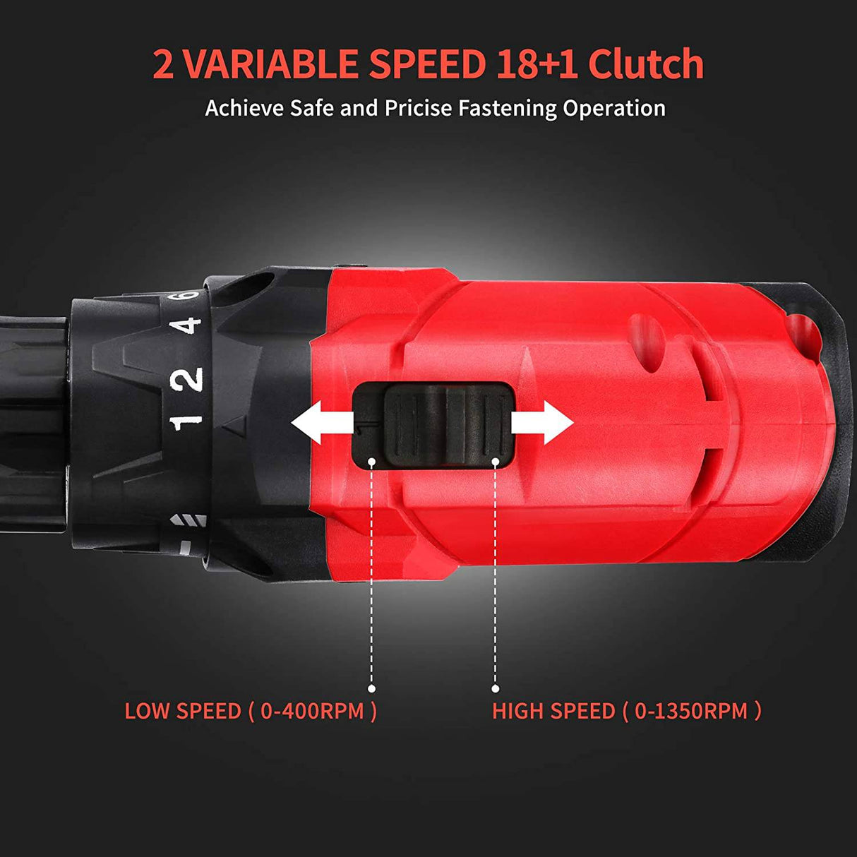 Ragu Kit de taladro inalámbrico de 12,6 V, taladro eléctrico con 2 baterías y cargador, 34 piezas, ajuste de par de 18+1, portabrocas sin llave de 3/8 pulgadas 30 Nm máximo, destornillador eléctrico con 2 velocidades, luz LED para proyectos de bricolaje - DIGVICE MX