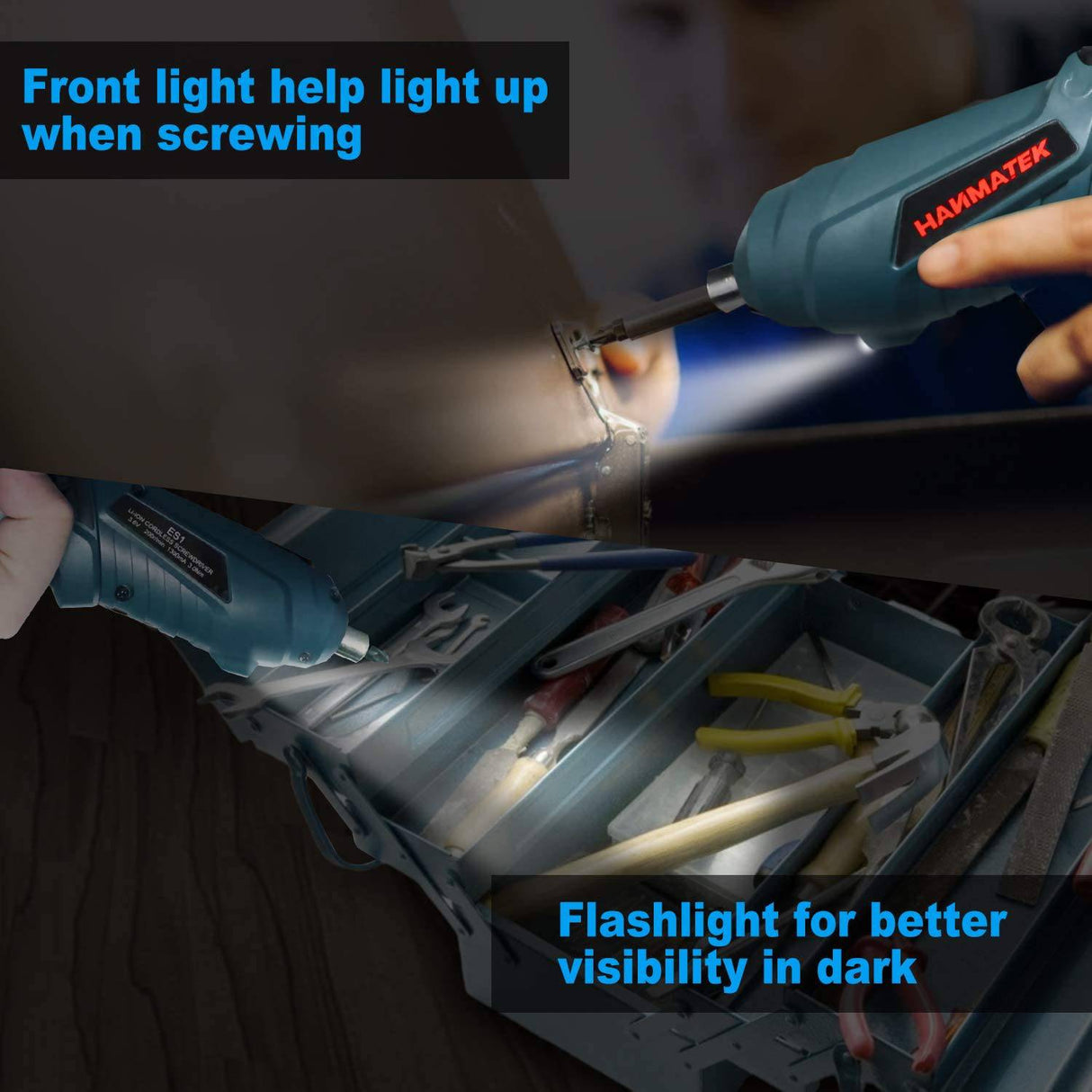 Puntas de destornillador inalámbricas recargables HANMATEK con destornillador eléctrico potente de estilo recto y pistola, pistolas de tornillo pequeño - DIGVICE MX